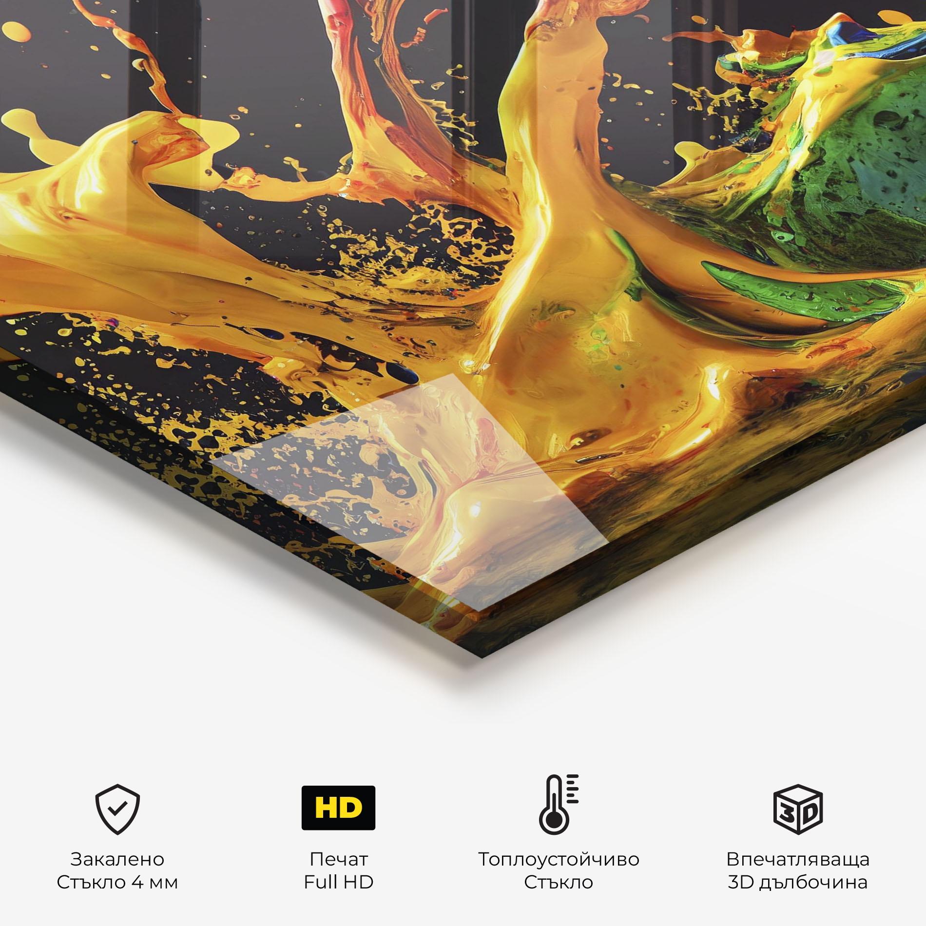 Стъклен панел за кухня Floating Yellow Splay mockup 2