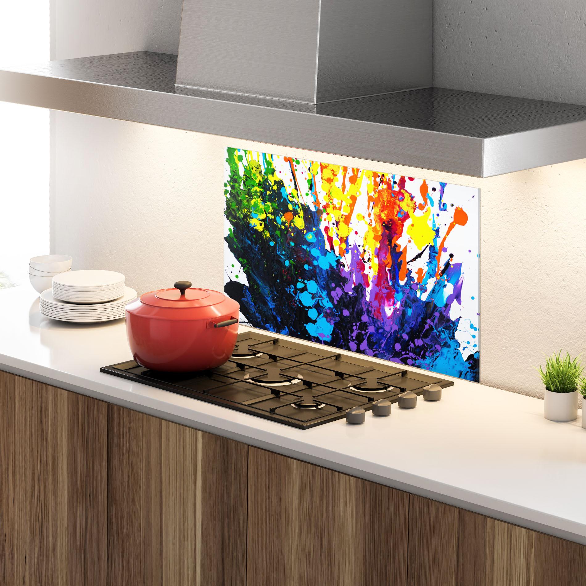 Стъклен панел за кухня Color Splash 2d mockup 4