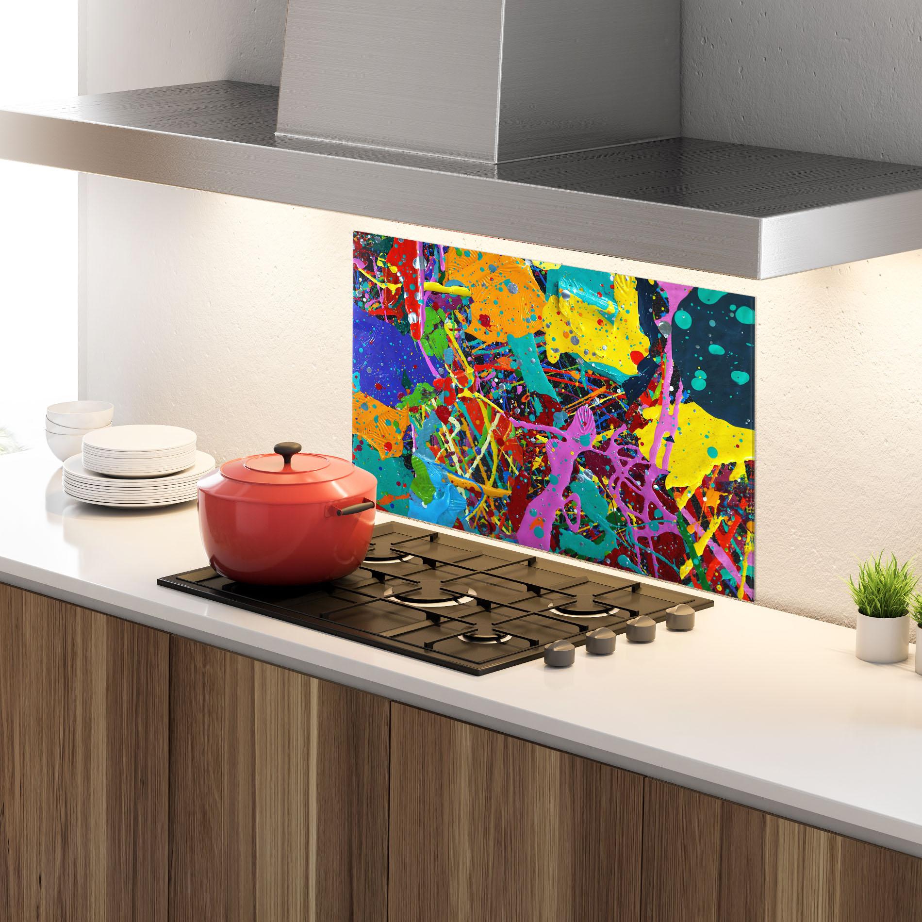 Стъклен панел за кухня Dark Panorama mockup 4