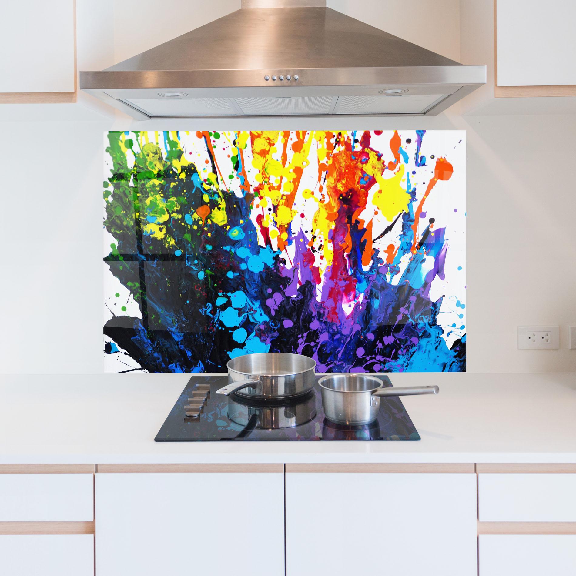 Стъклен панел за кухня Color Splash 2d mockup 5