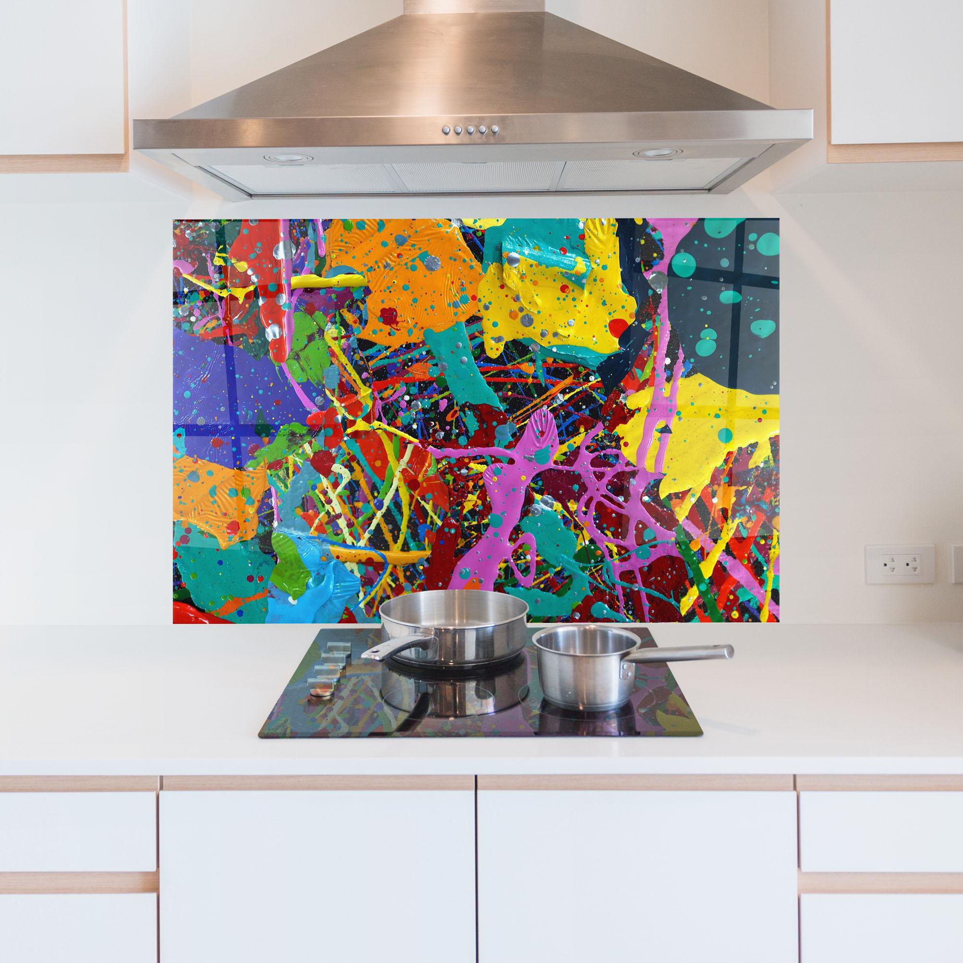 Стъклен панел за кухня Dark Panorama mockup 5