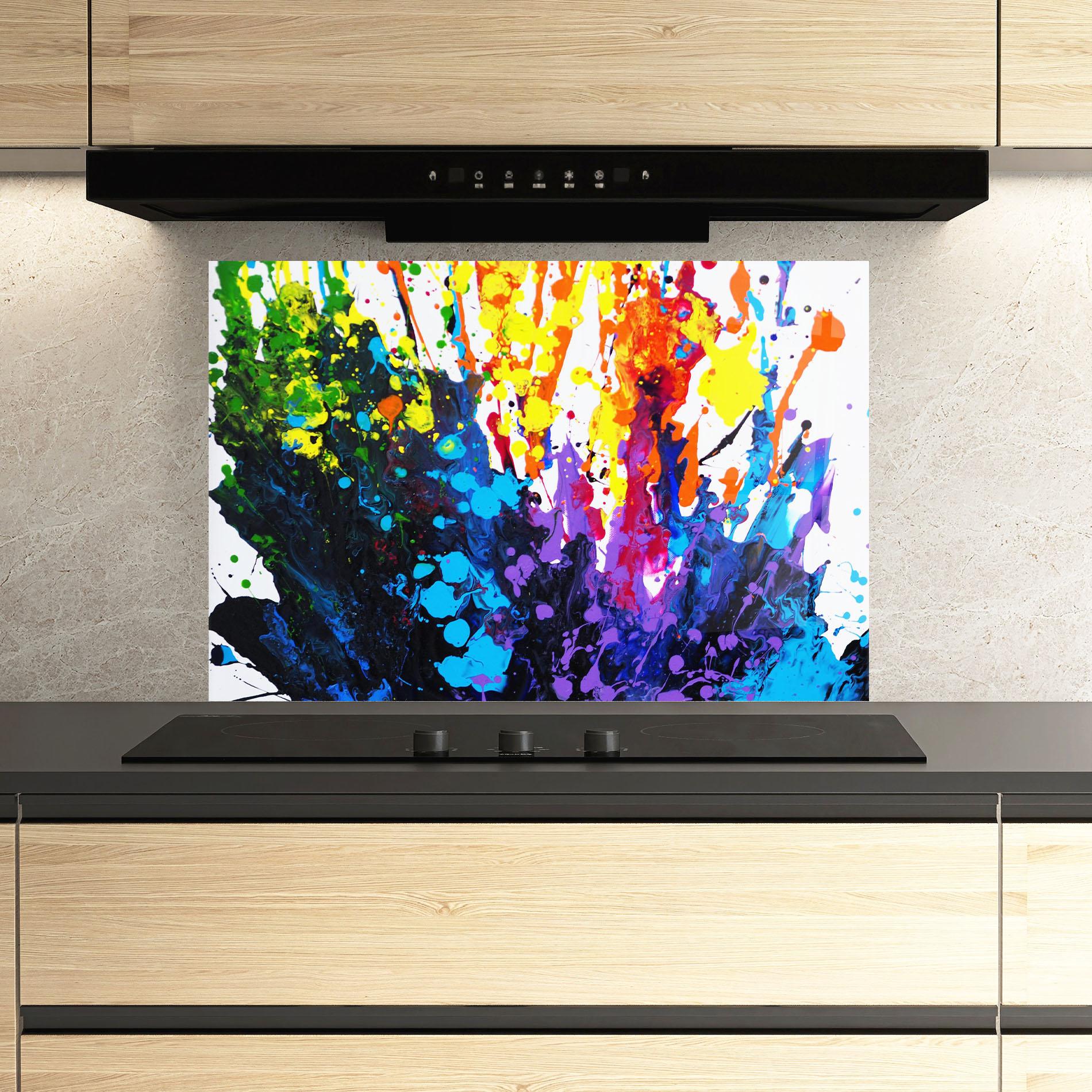 Стъклен панел за кухня Color Splash 2d mockup 3