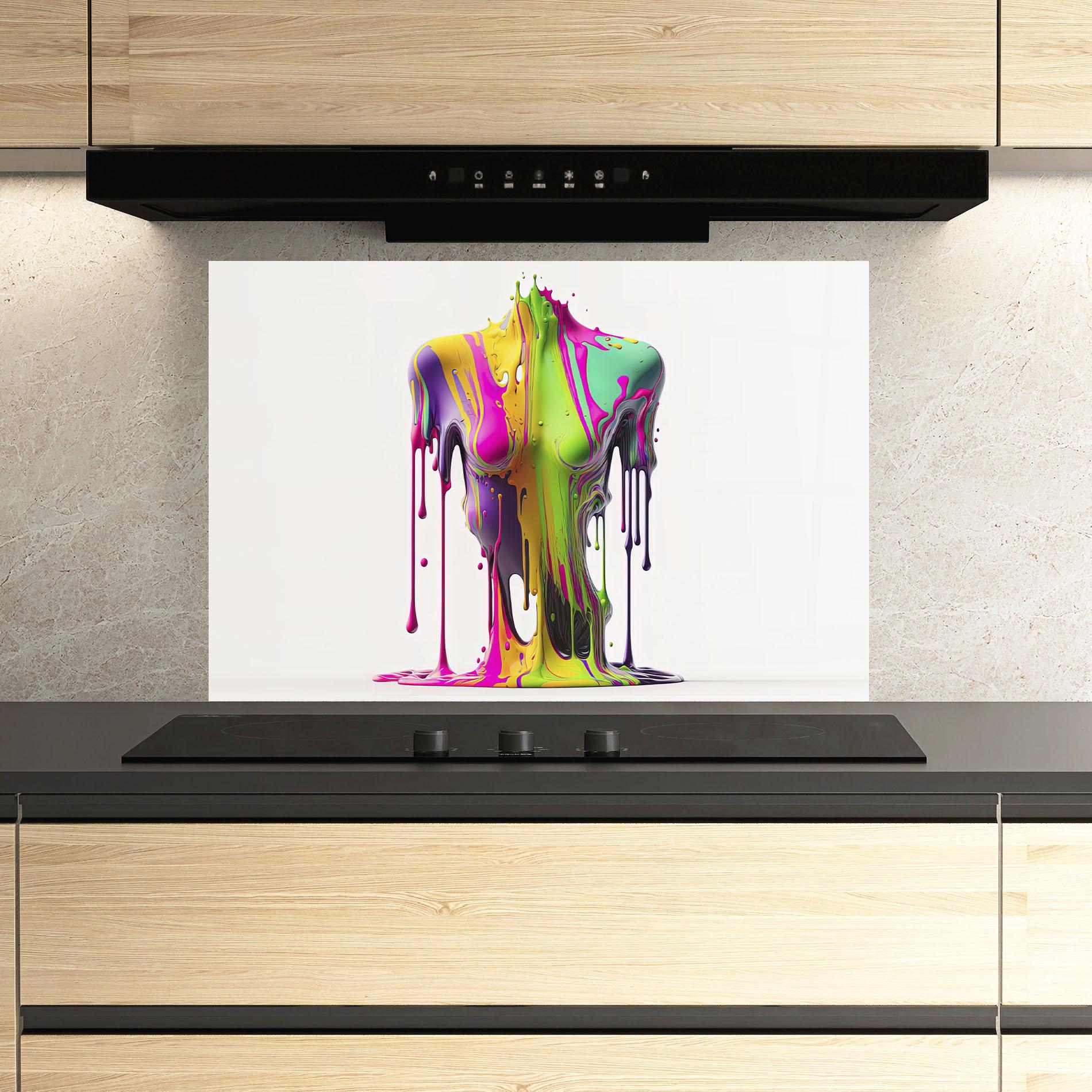 Стъклен панел за кухня Colorful Body mockup 3