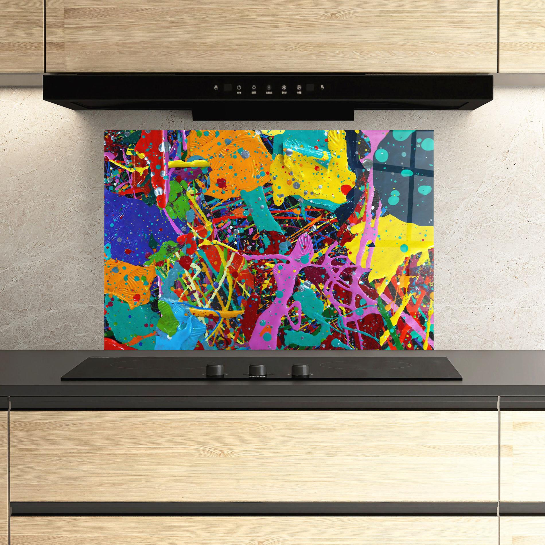 Стъклен панел за кухня Dark Panorama mockup 3