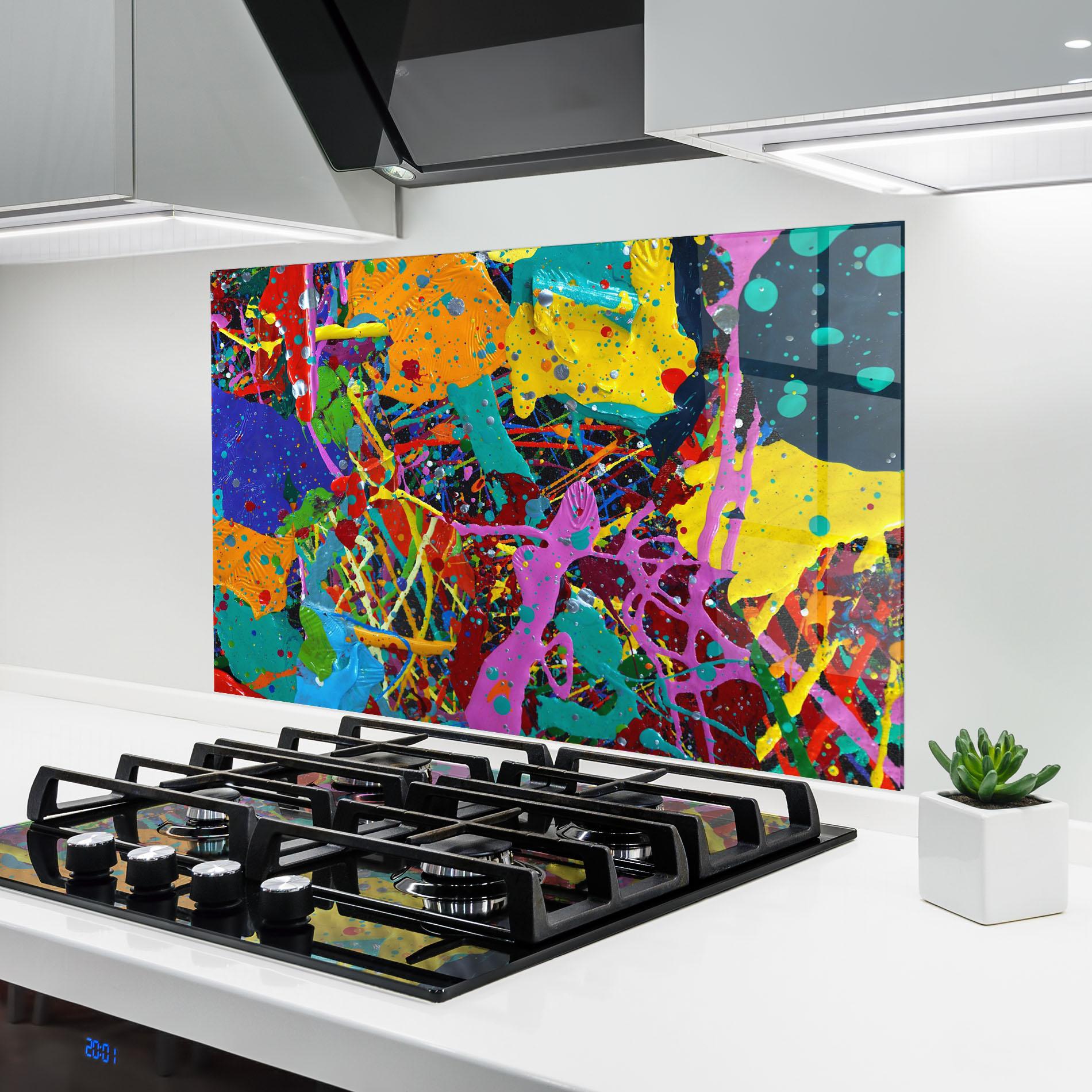 Стъклен панел за кухня Dark Panorama mockup 6