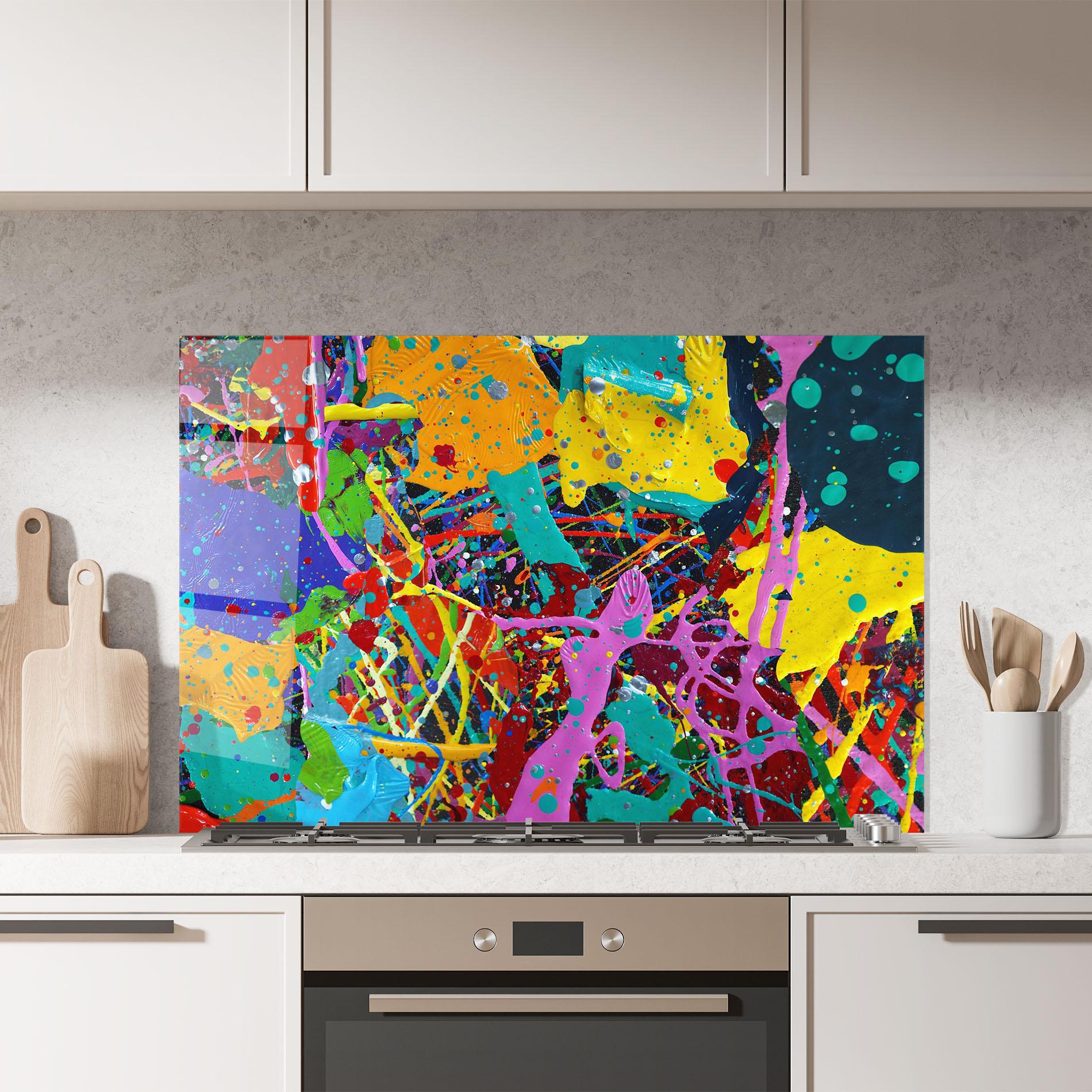 Стъклен панел за кухня Dark Panorama mockup 7