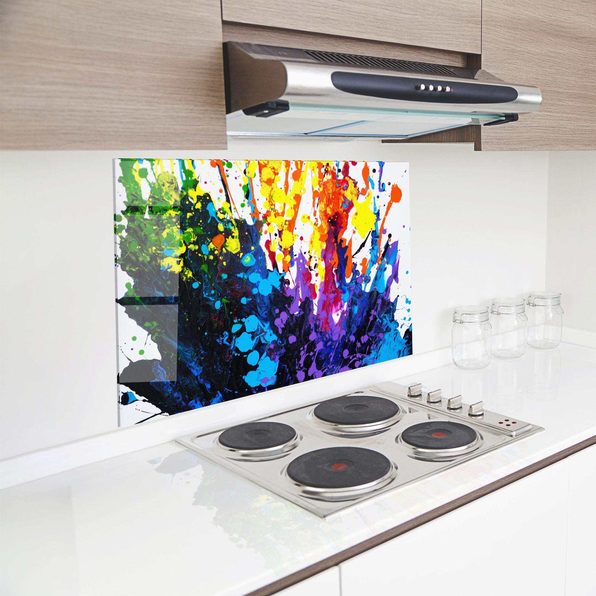Стъклен панел за кухня Color Splash 2d mockup 8