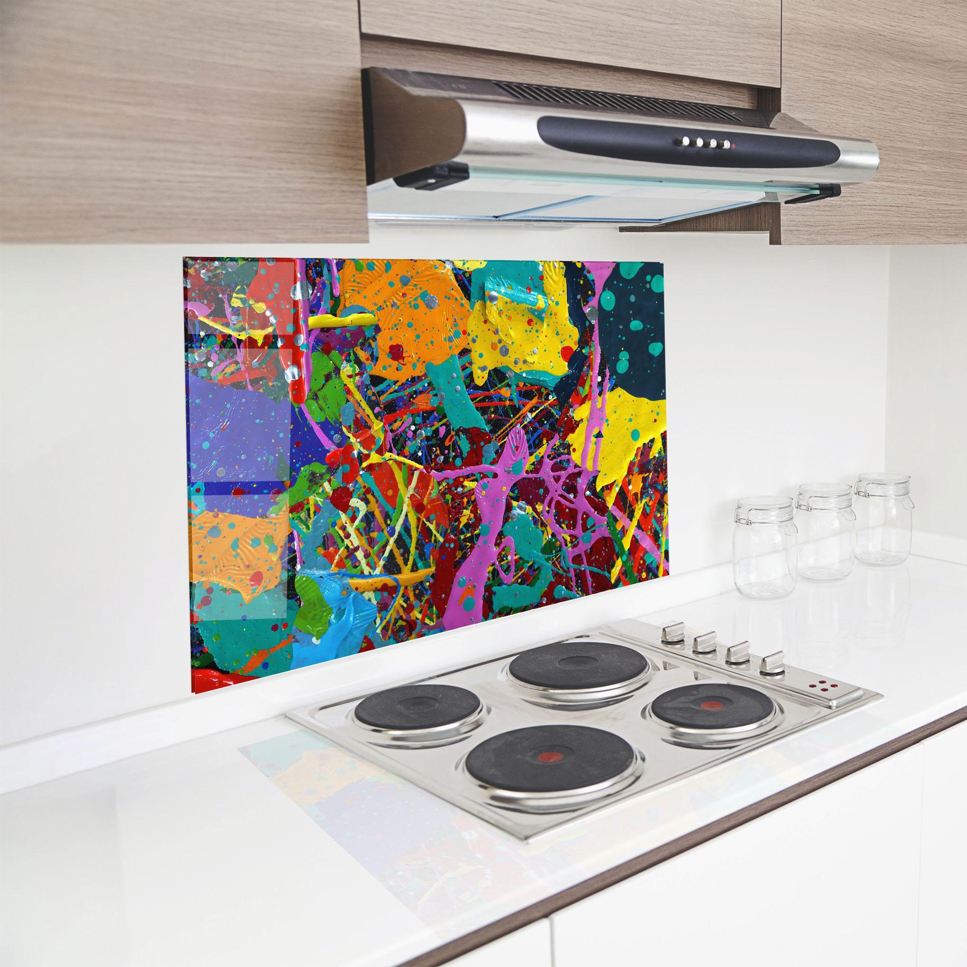 Стъклен панел за кухня Dark Panorama mockup 8