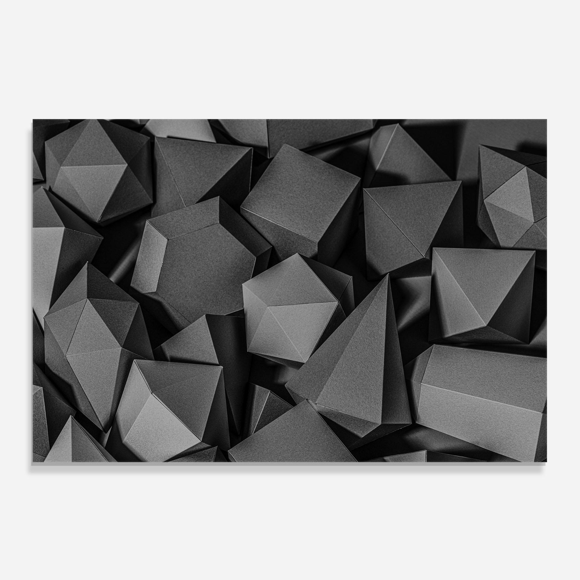 Стъклен панел за кухня Black Geometric Shapes mockup 0