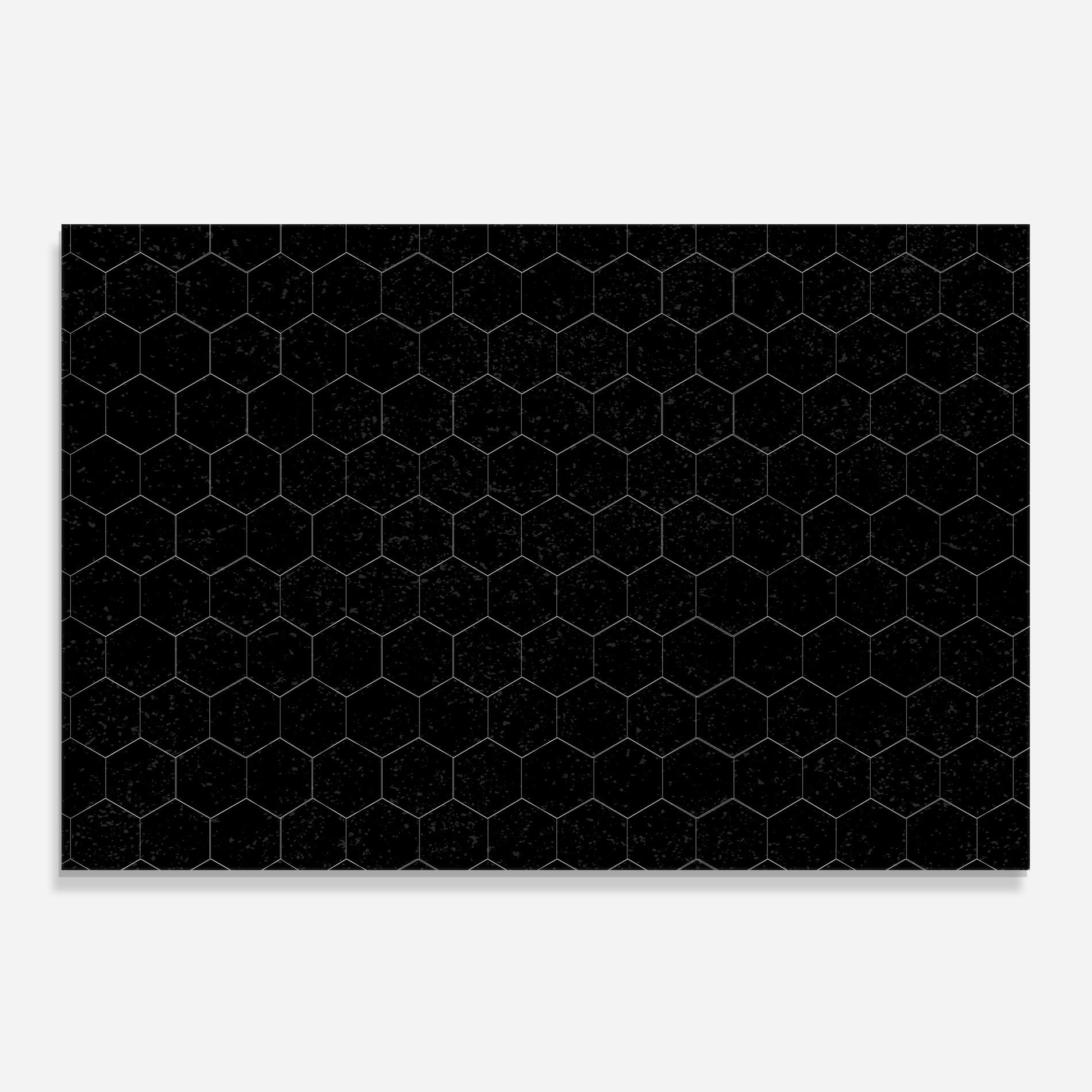 Стъклен панел за кухня Black Hexagon mockup 0