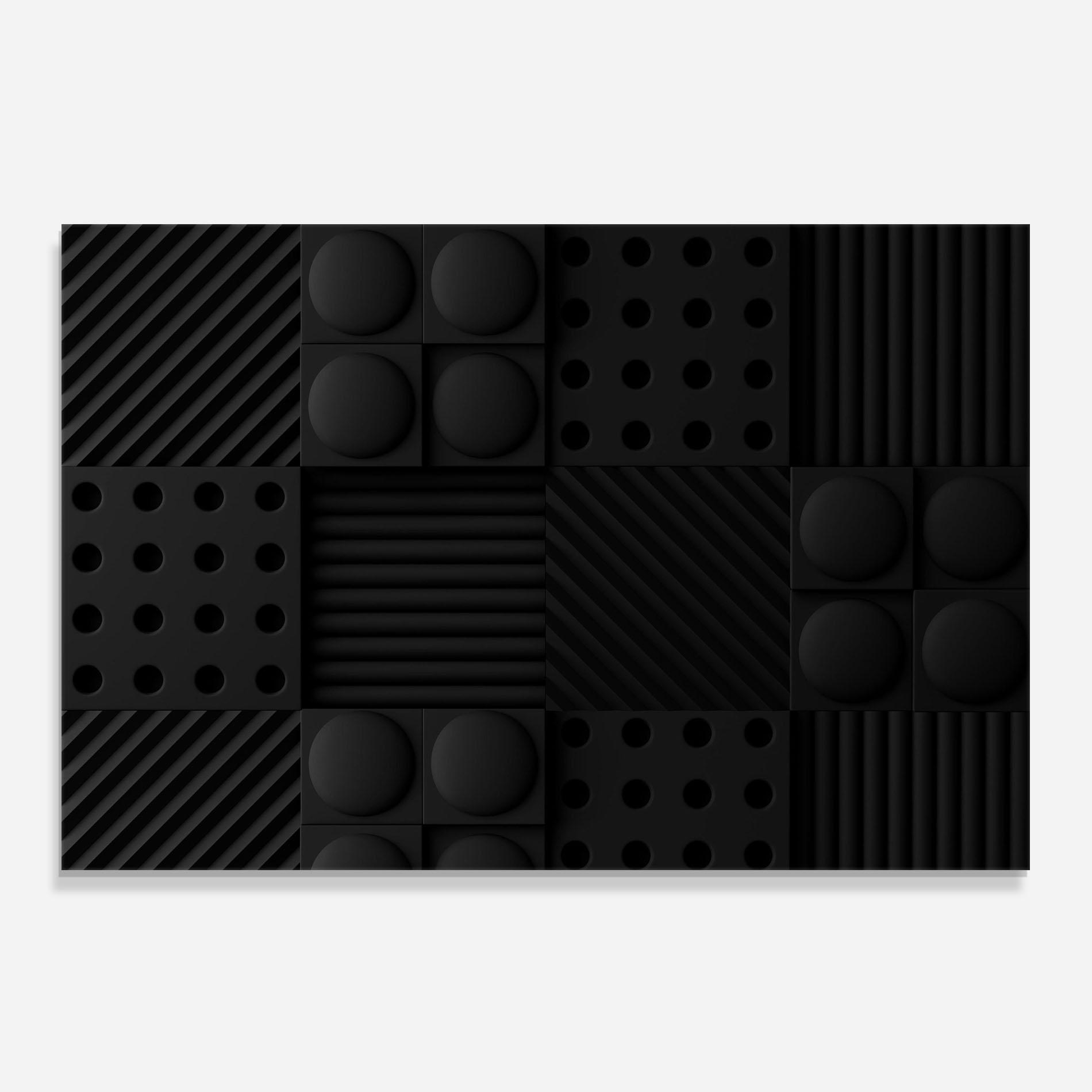 Стъклен панел за кухня Black Square Circle mockup 0