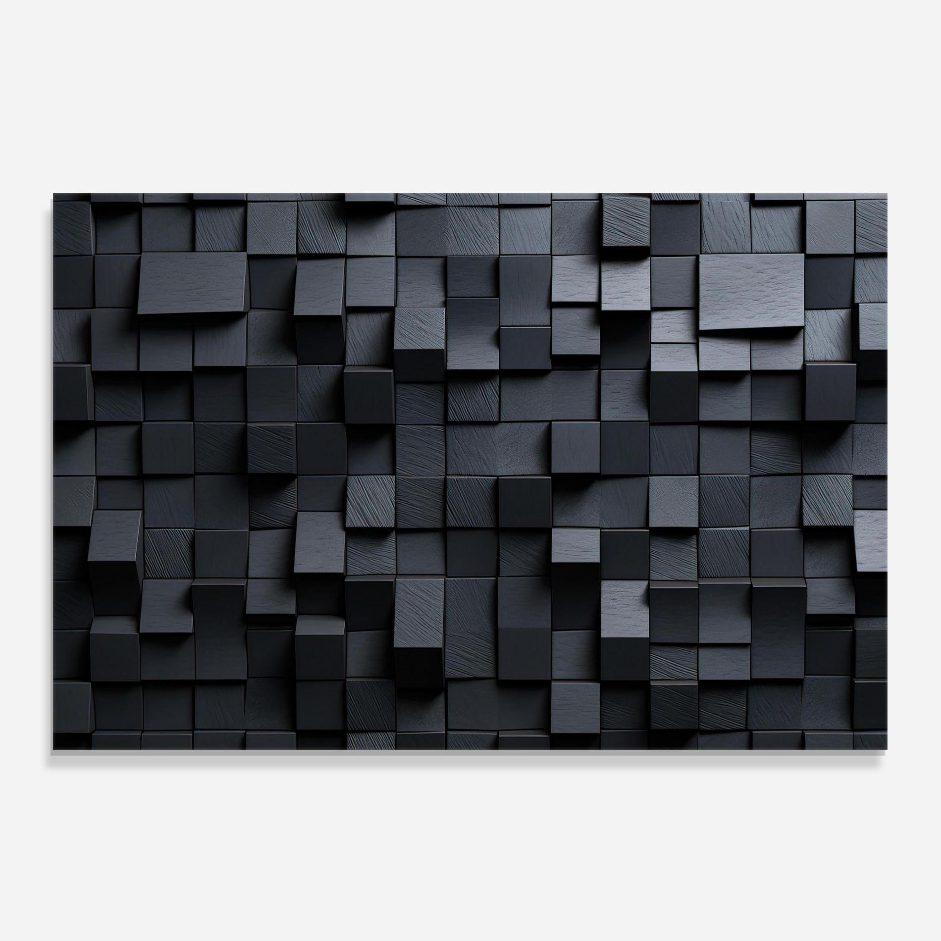 Стъклен панел за кухня Black Square Pattern mockup 0