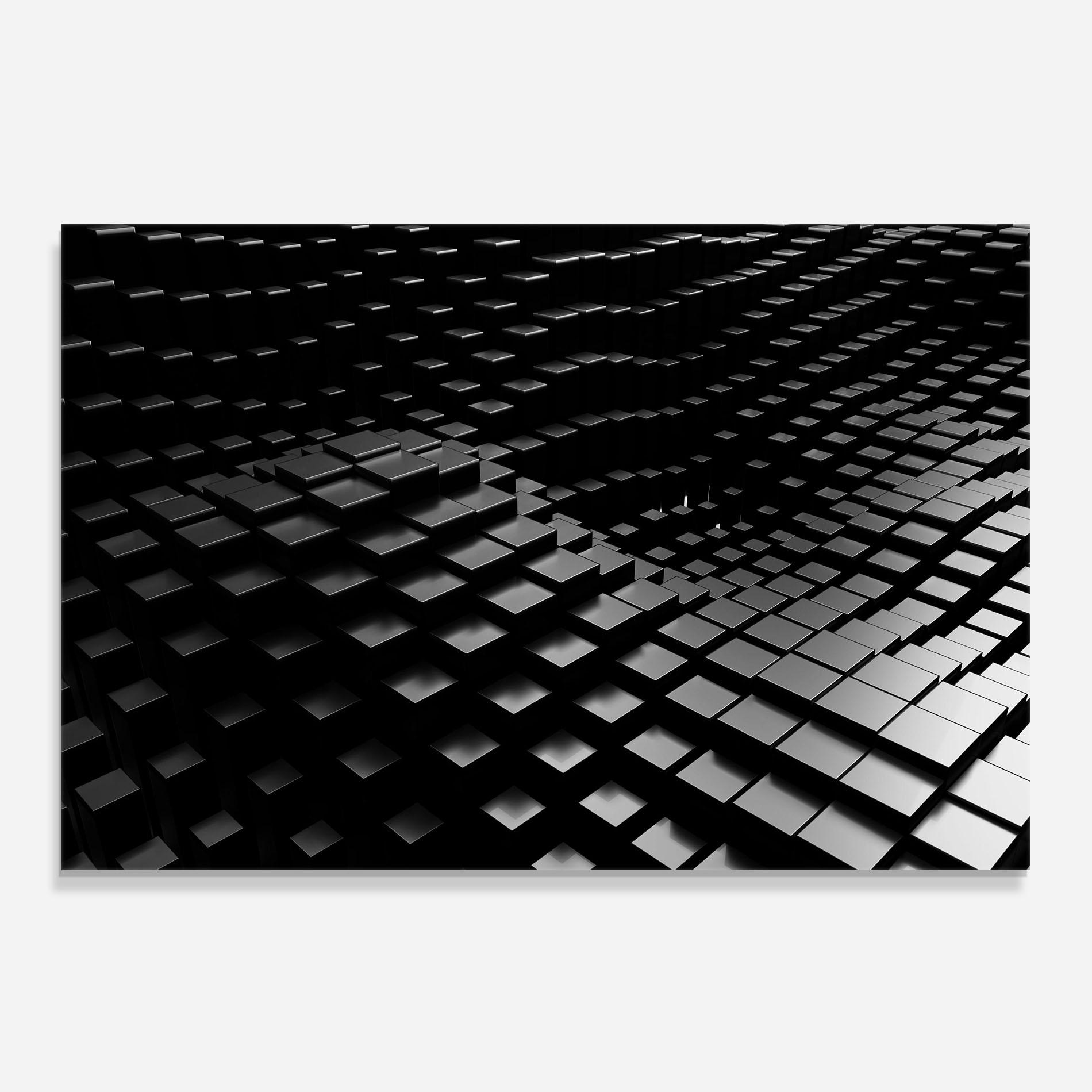 Стъклен панел за кухня Black Square Wave mockup 0