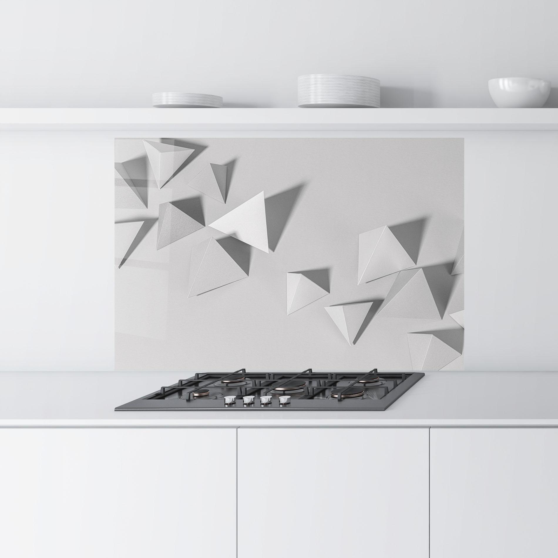 Стъклен панел за кухня 3d White Triangle mockup 9