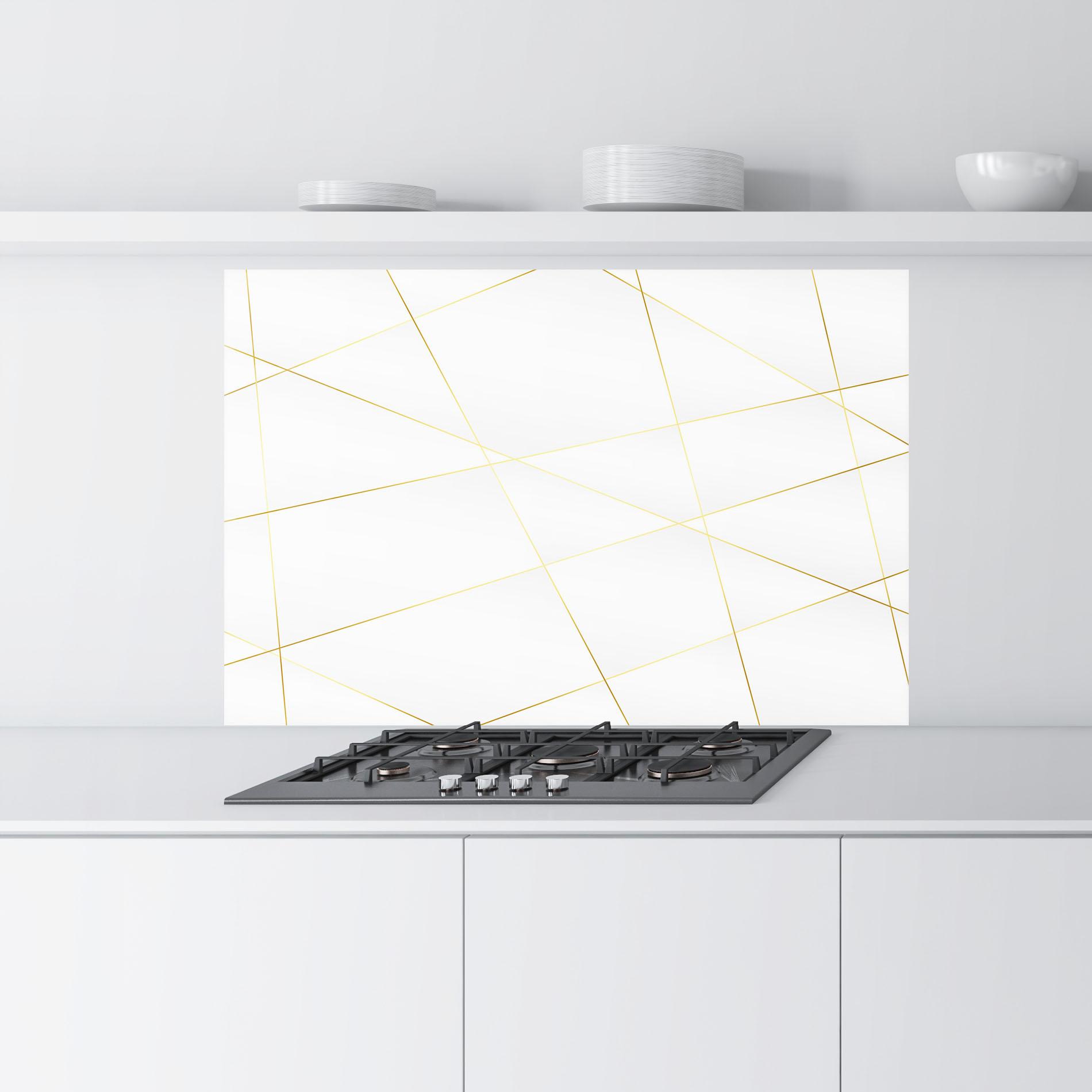 Стъклен панел за кухня Golden Line White mockup 9