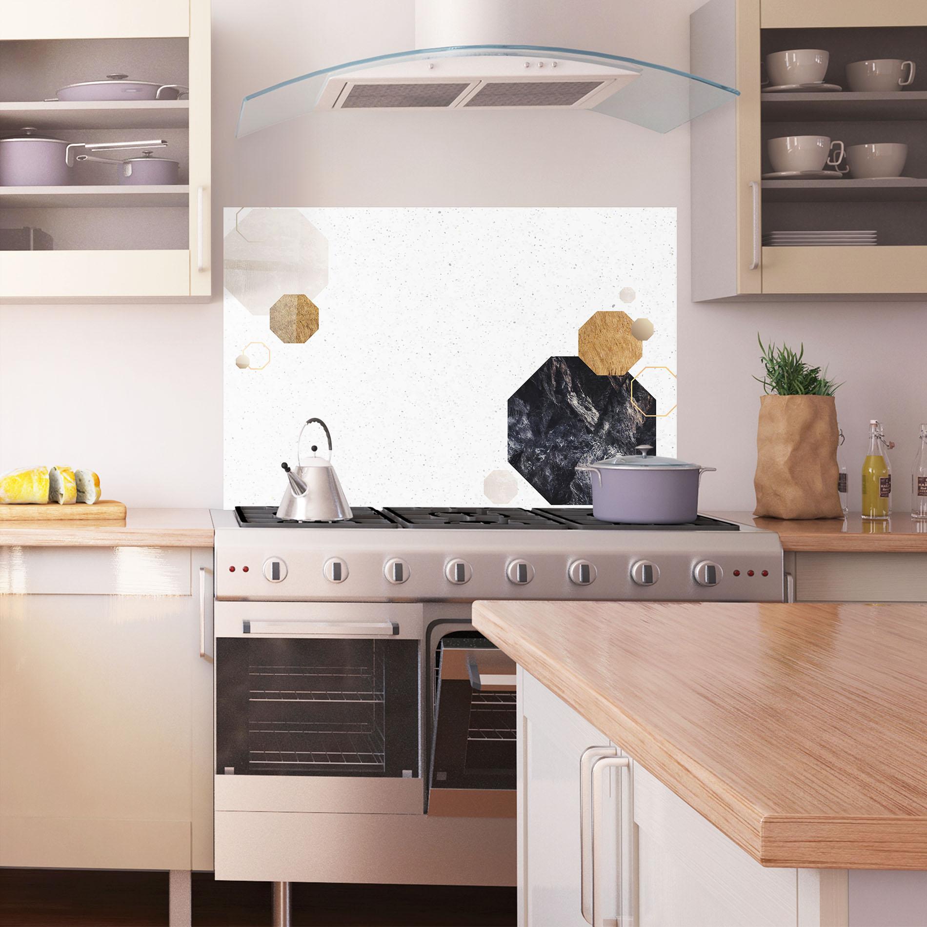 Стъклен панел за кухня Big Hexagon mockup 1