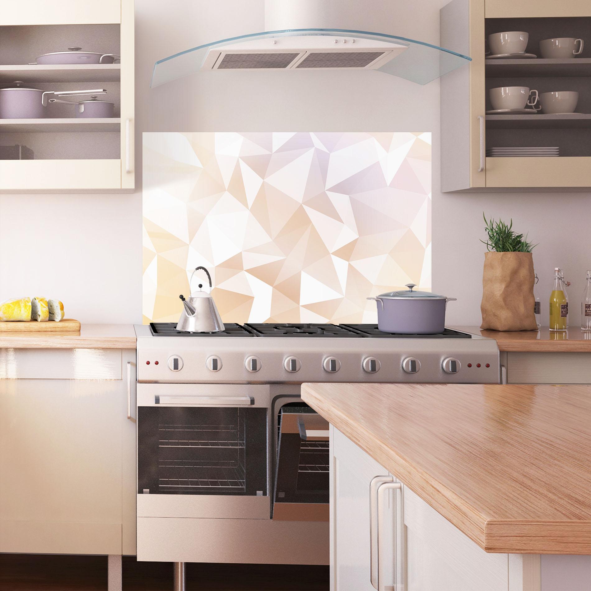 Стъклен панел за кухня Light Pink Triangle mockup 1