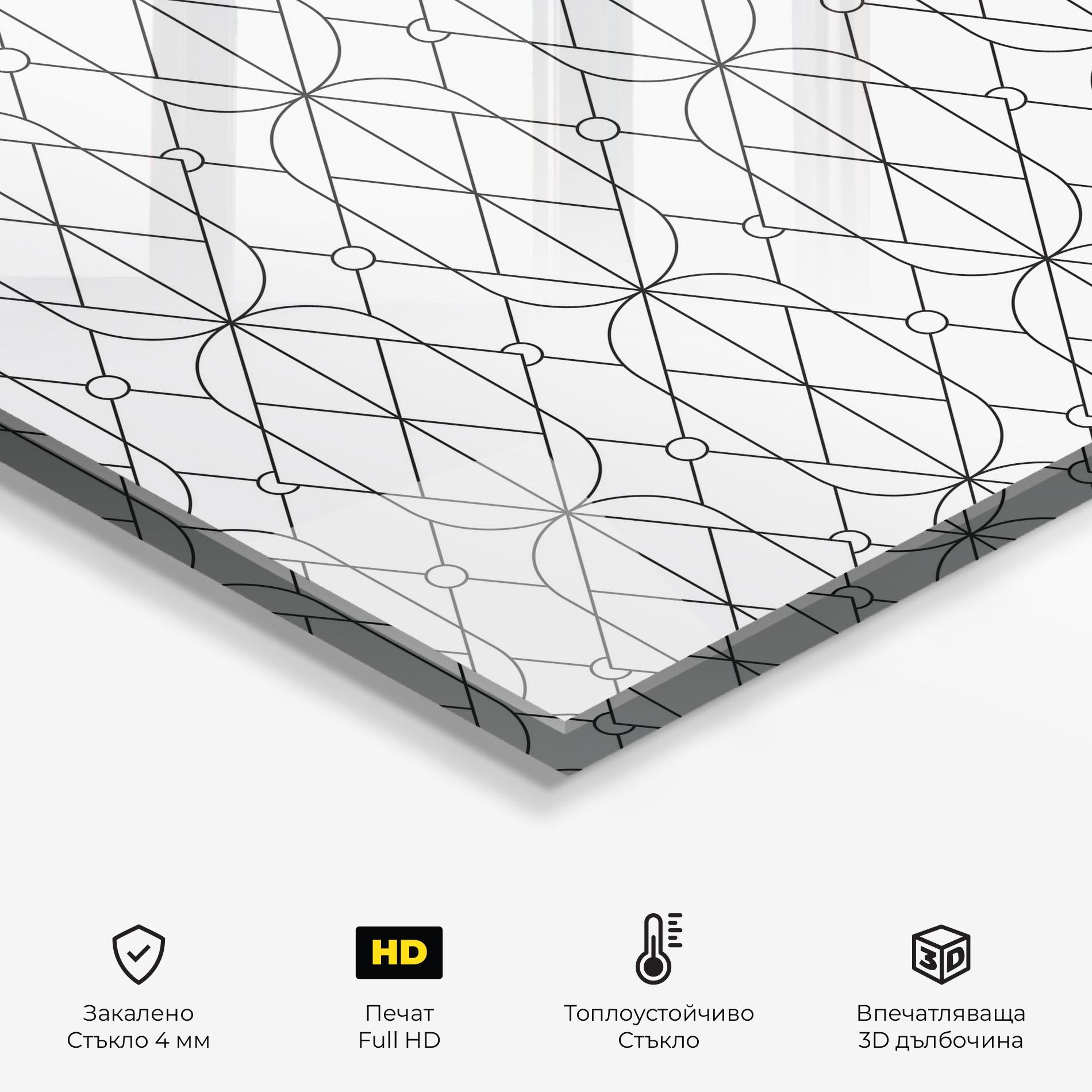 Стъклен панел за кухня Geometric mockup 2