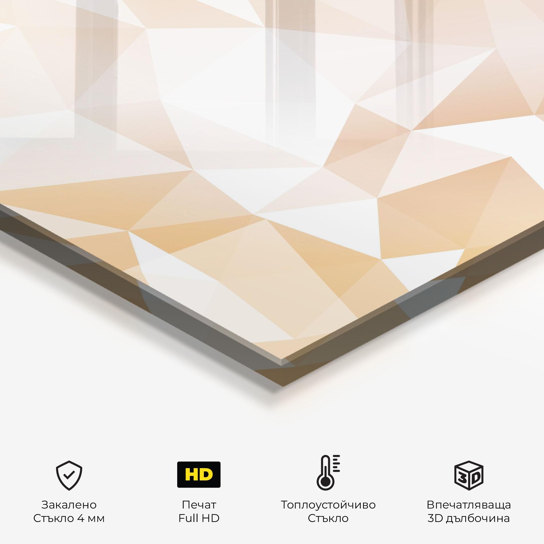 Стъклен панел за кухня Light Pink Triangle mockup 2