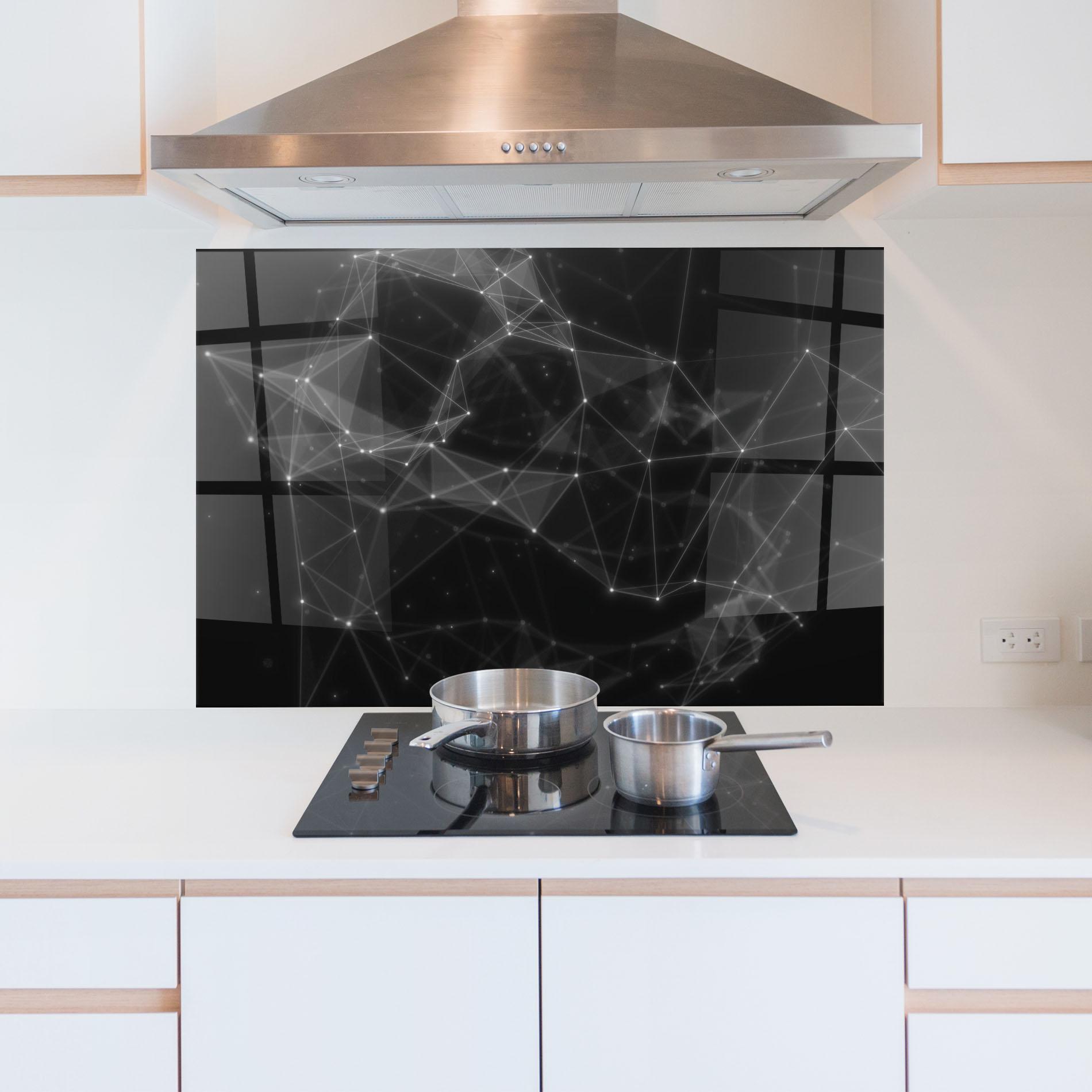Стъклен панел за кухня Connecting Lines mockup 5