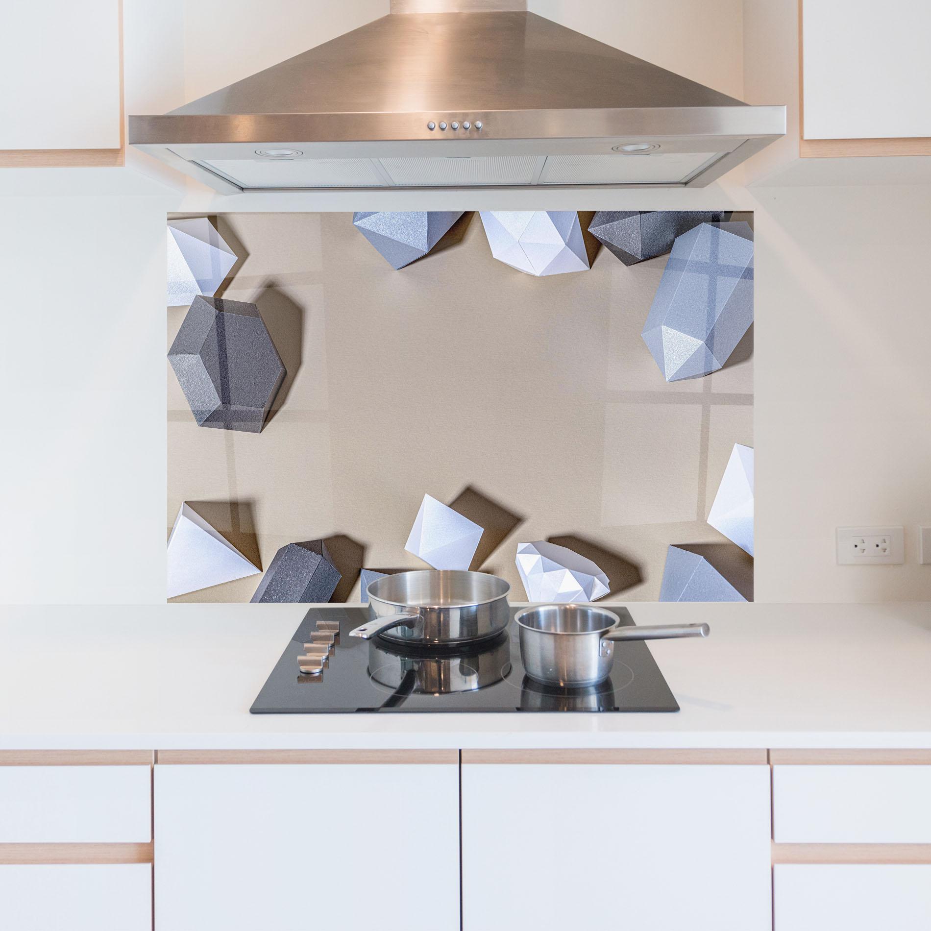 Стъклен панел за кухня Geometric 3d Shapes mockup 5