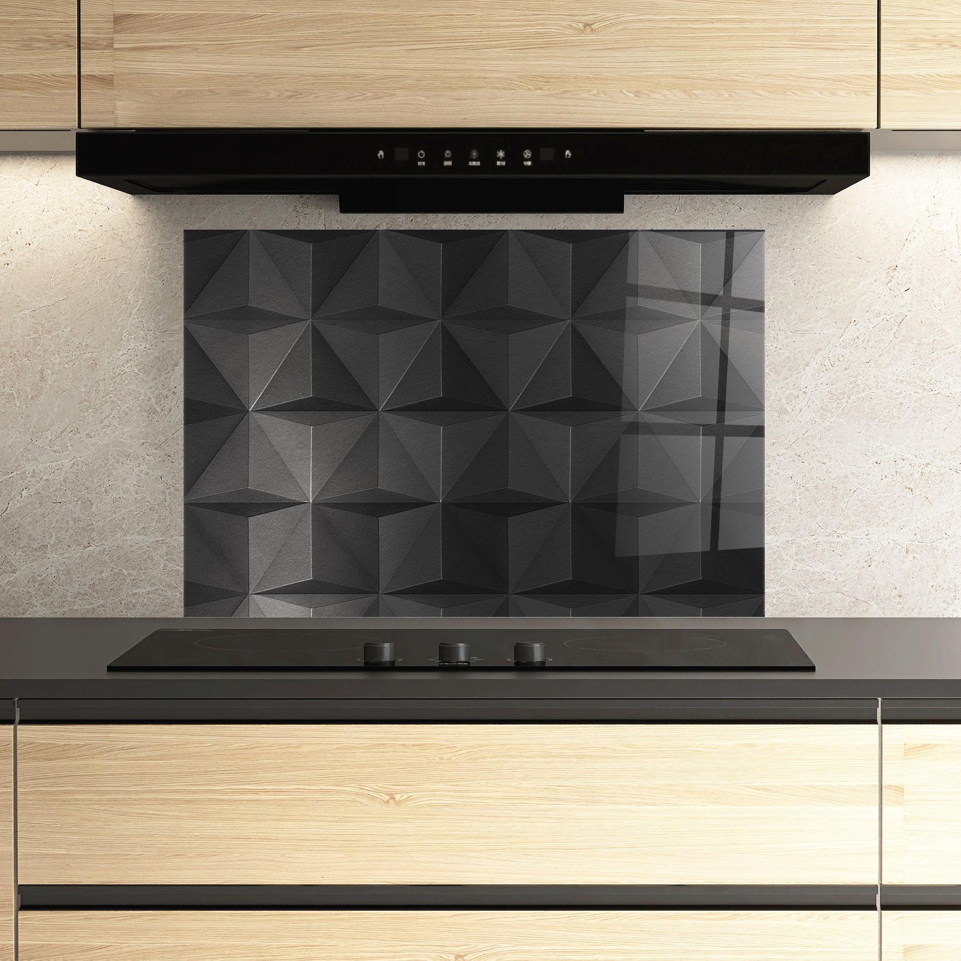 Стъклен панел за кухня Black Shade Triangle mockup 3