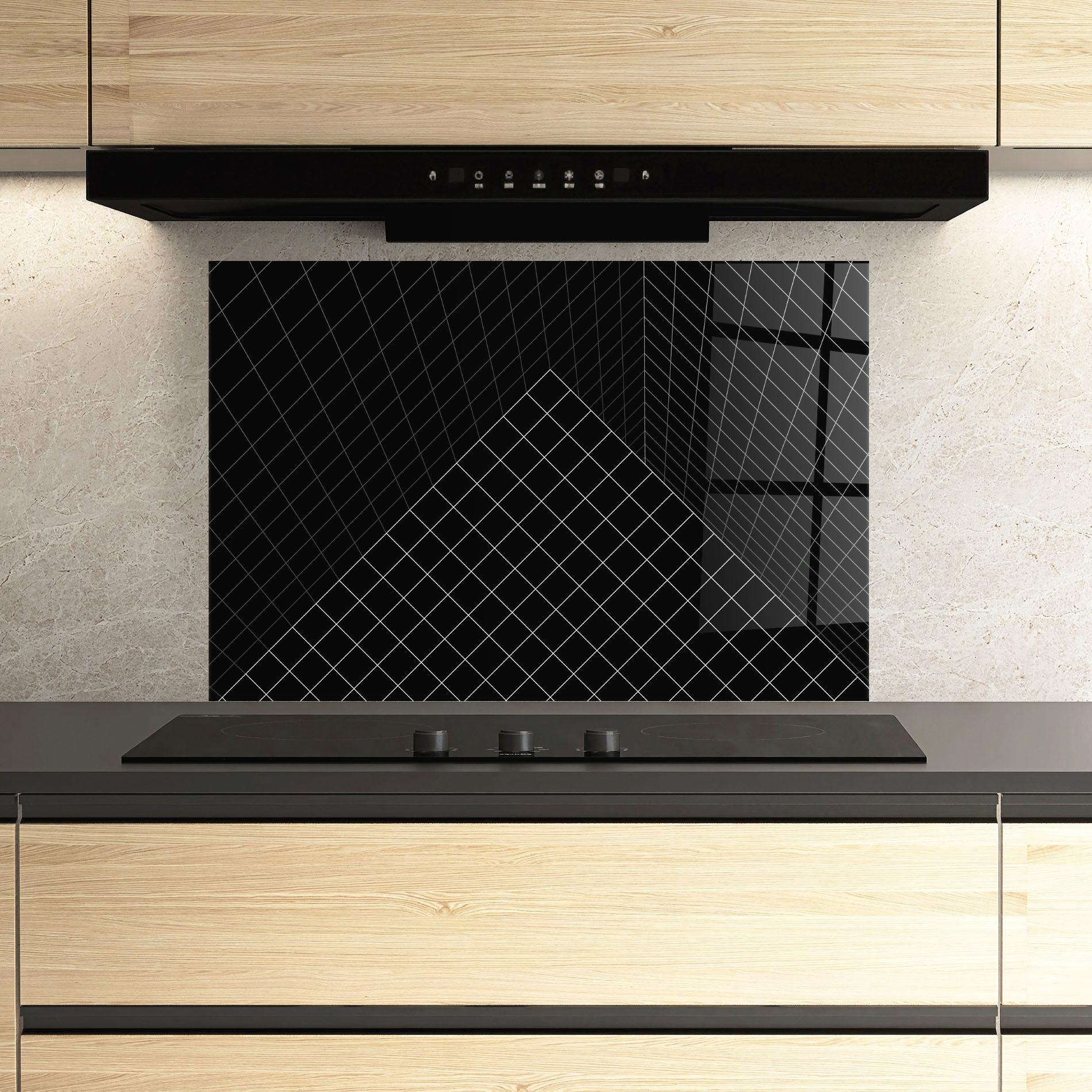 Стъклен панел за кухня Black Square Art mockup 3