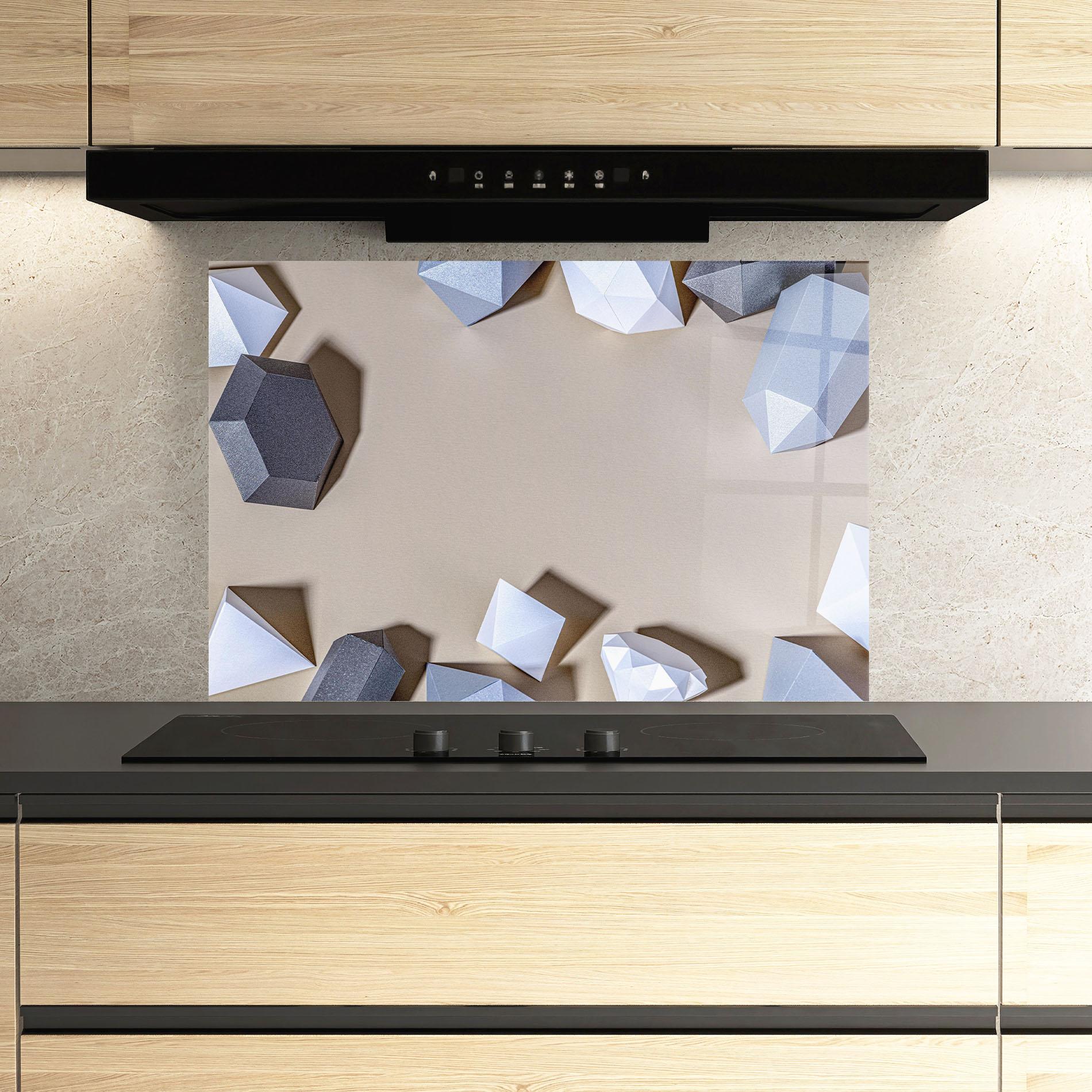 Стъклен панел за кухня Geometric 3d Shapes mockup 3