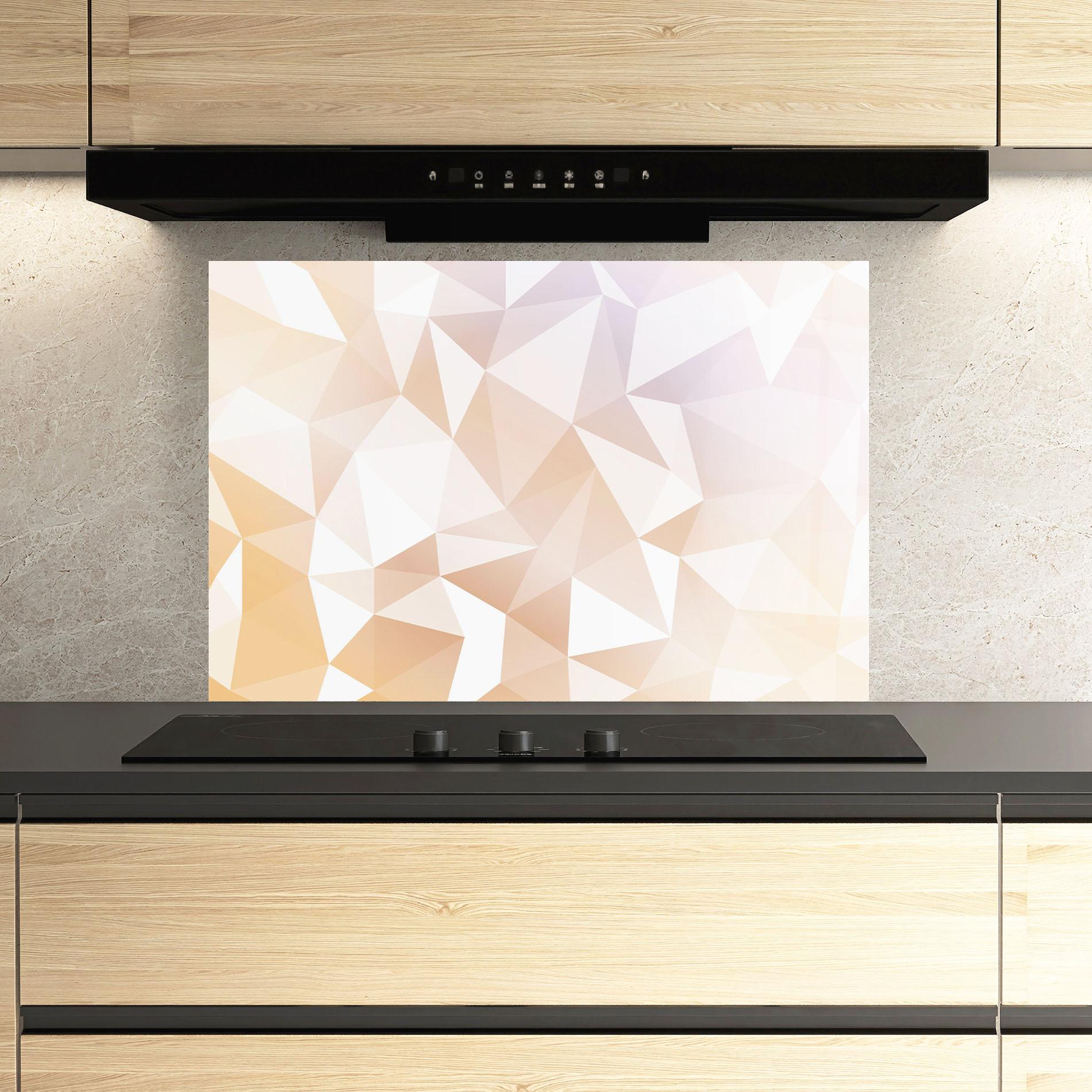 Стъклен панел за кухня Light Pink Triangle mockup 3