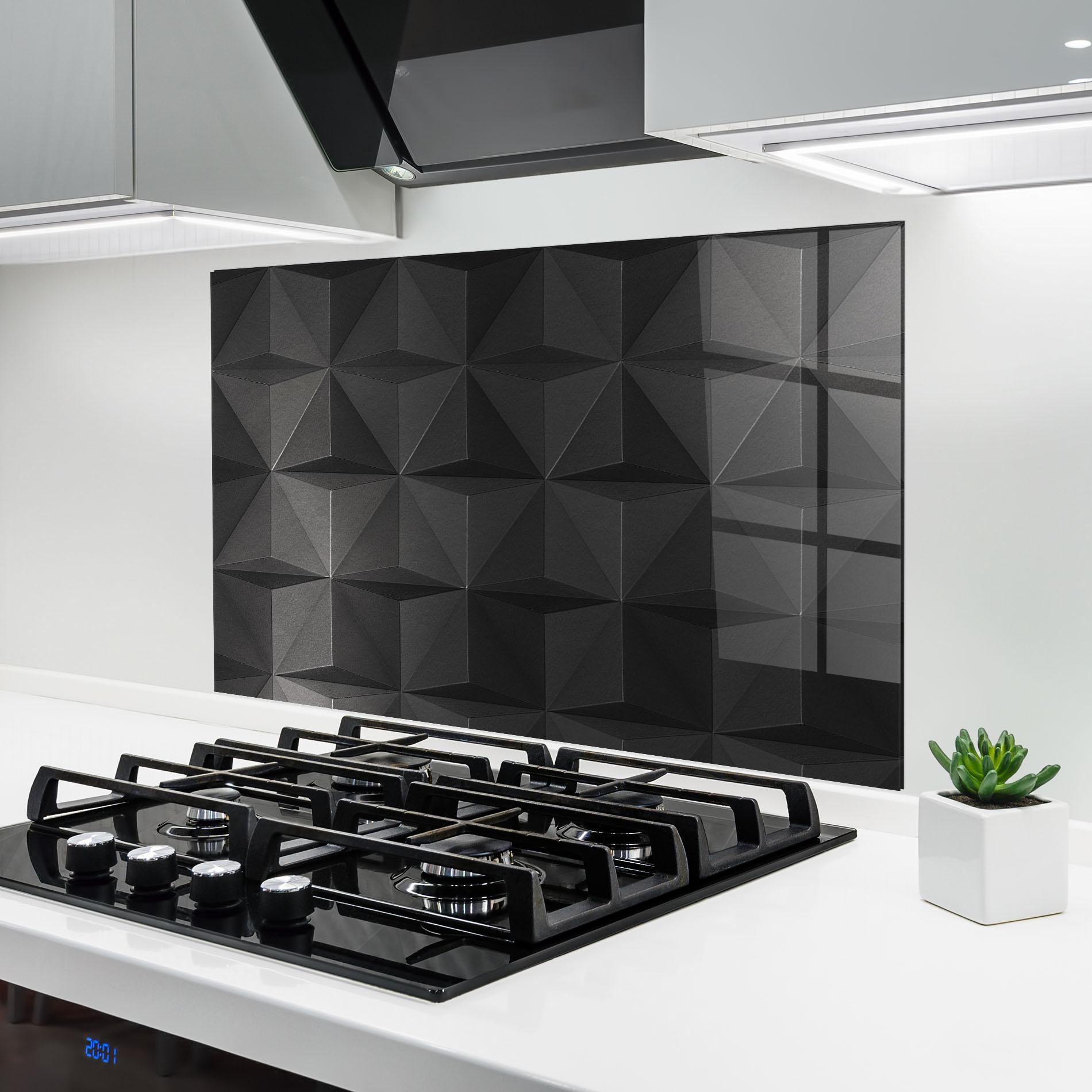 Стъклен панел за кухня Black Shade Triangle mockup 6