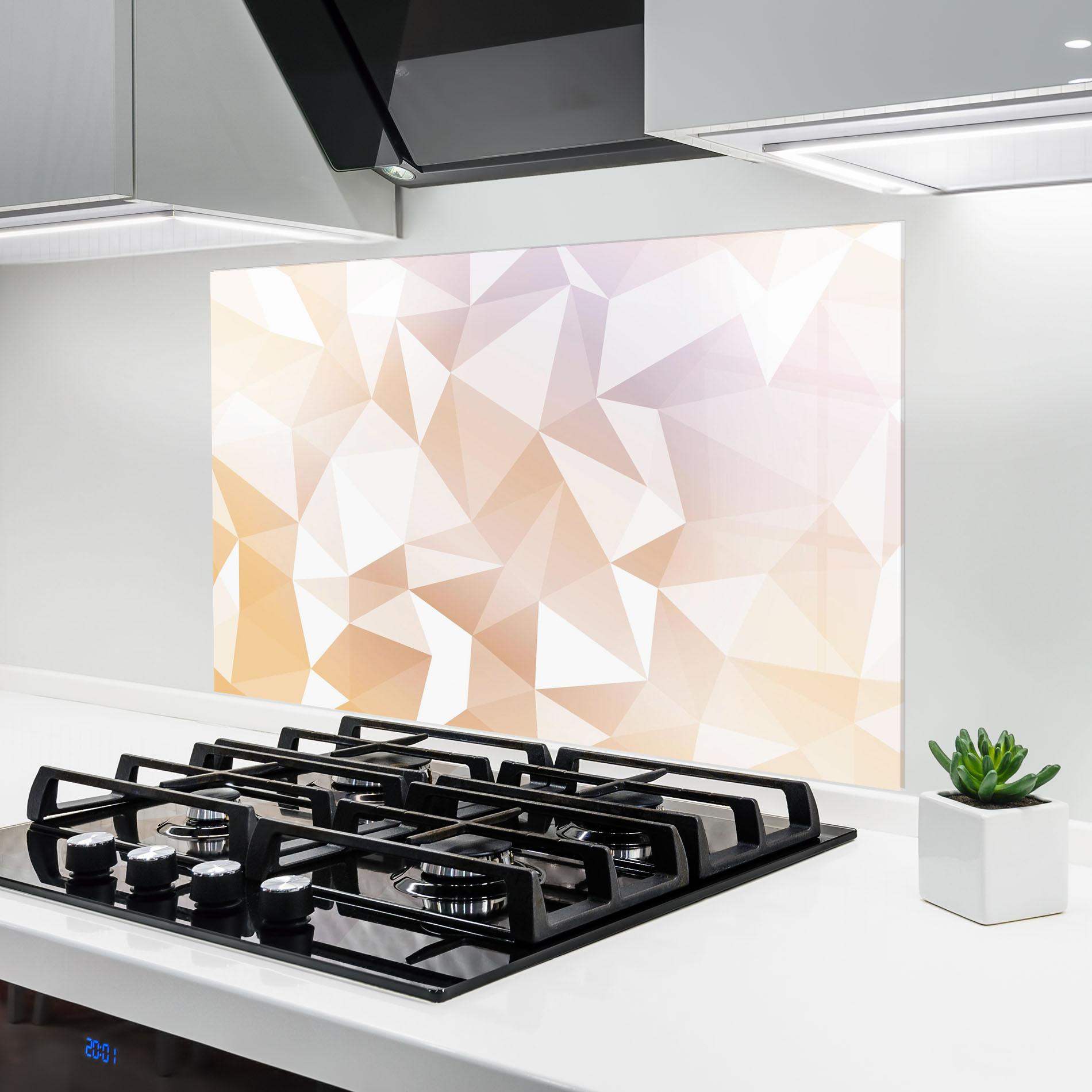 Стъклен панел за кухня Light Pink Triangle mockup 6