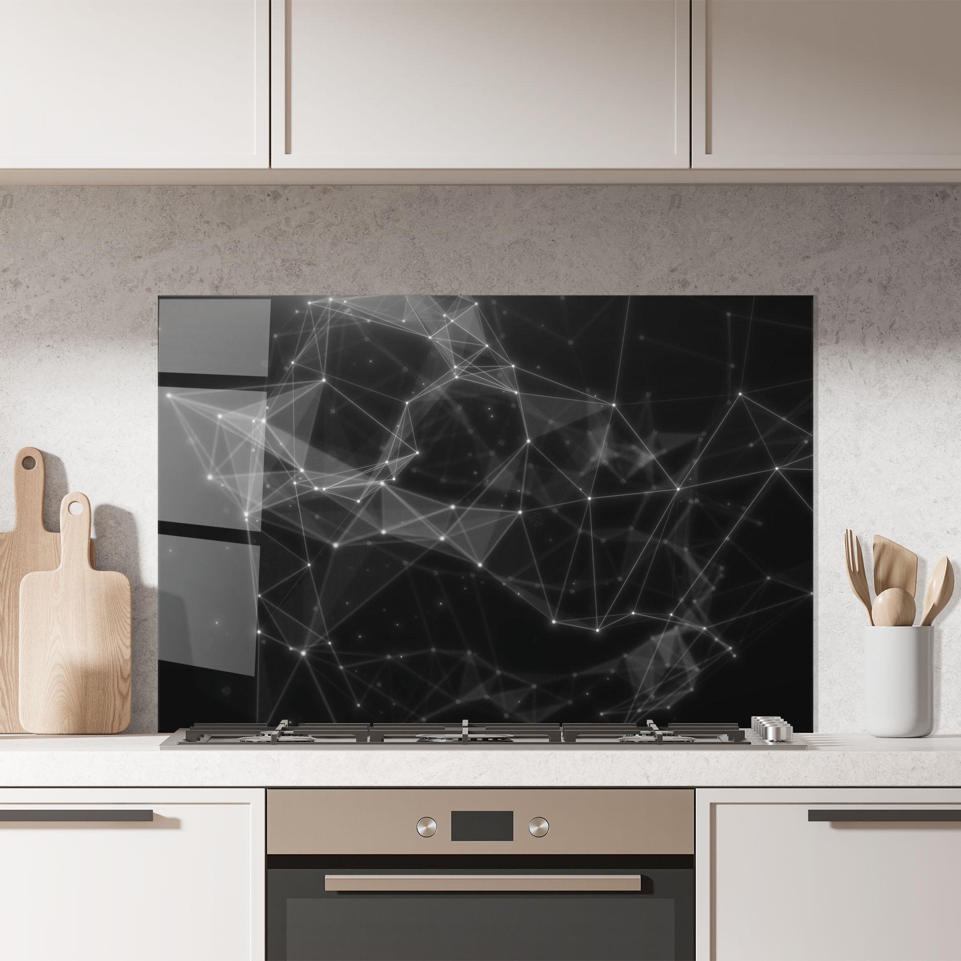 Стъклен панел за кухня Connecting Lines mockup 7