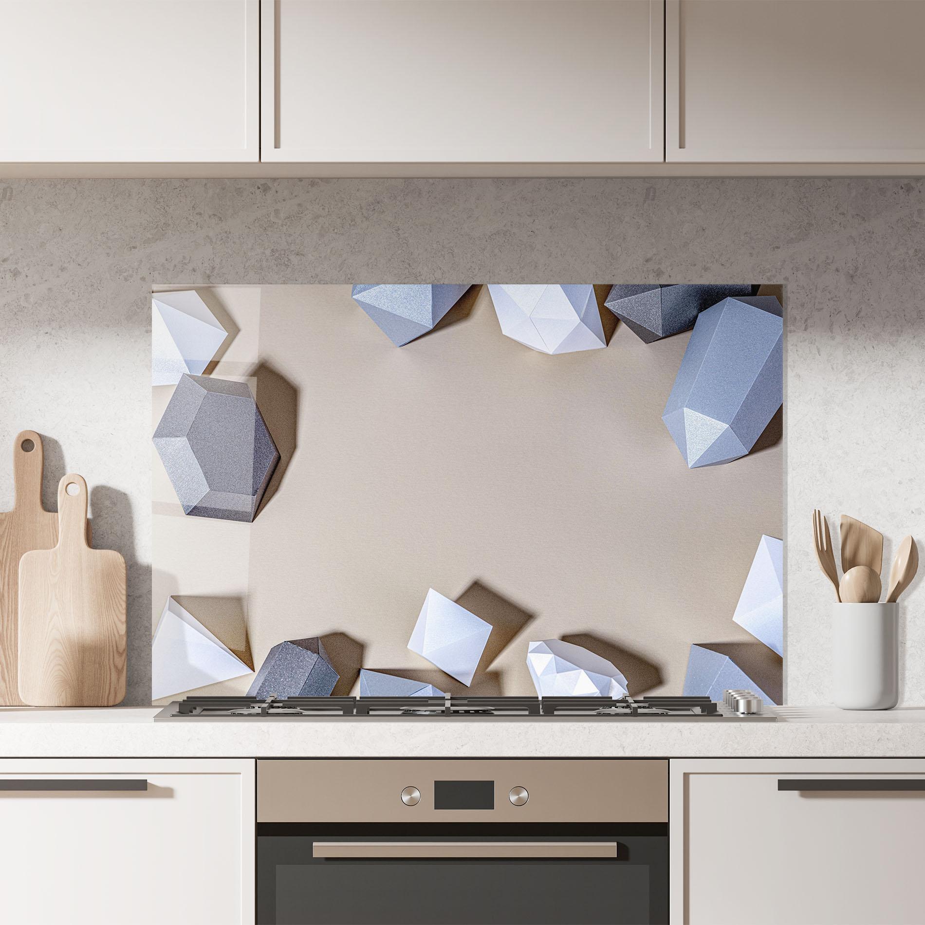 Стъклен панел за кухня Geometric 3d Shapes mockup 7