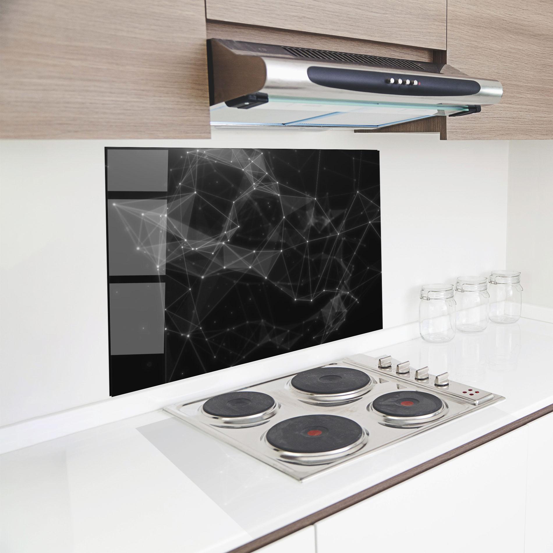 Стъклен панел за кухня Connecting Lines mockup 8