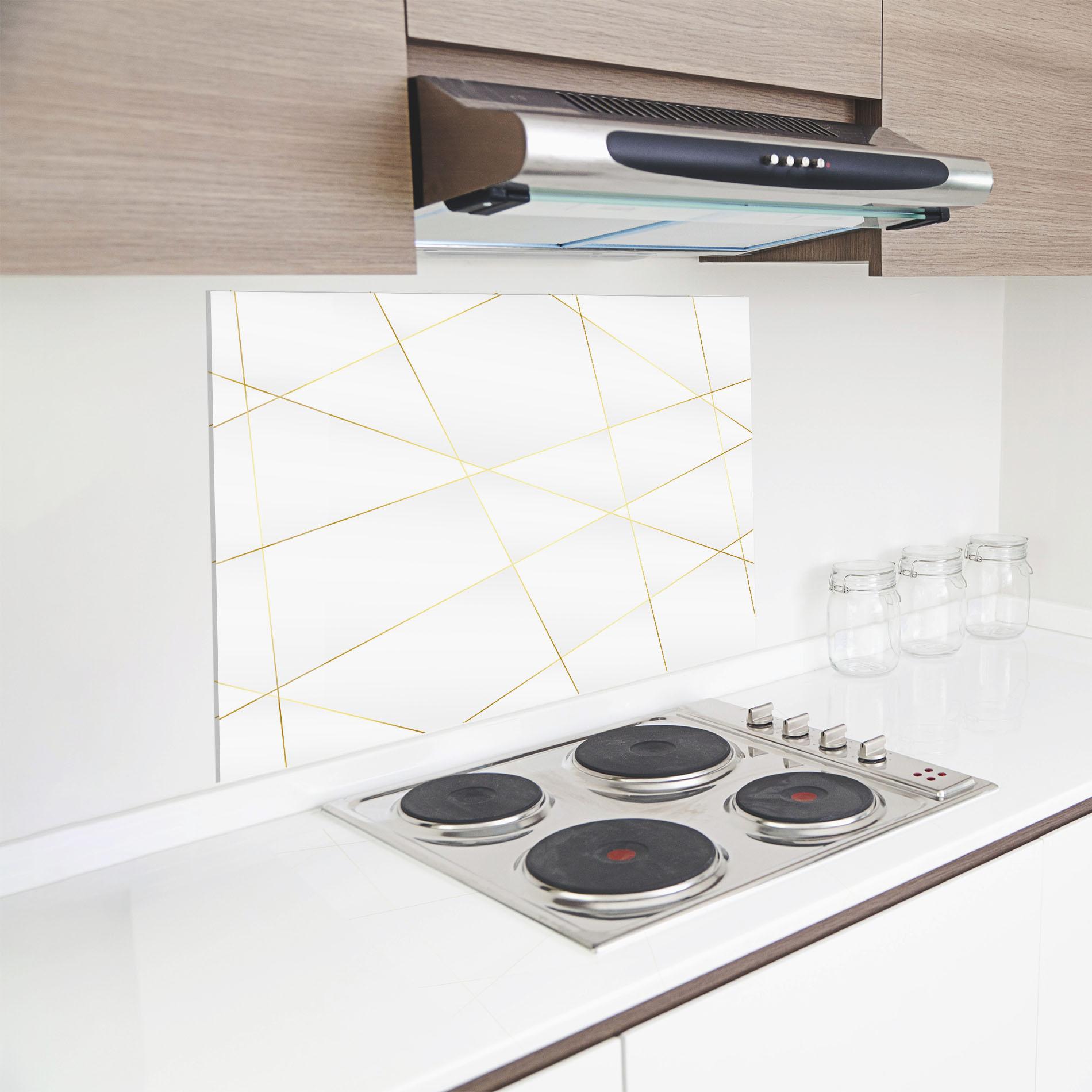 Стъклен панел за кухня Golden Line White mockup 8