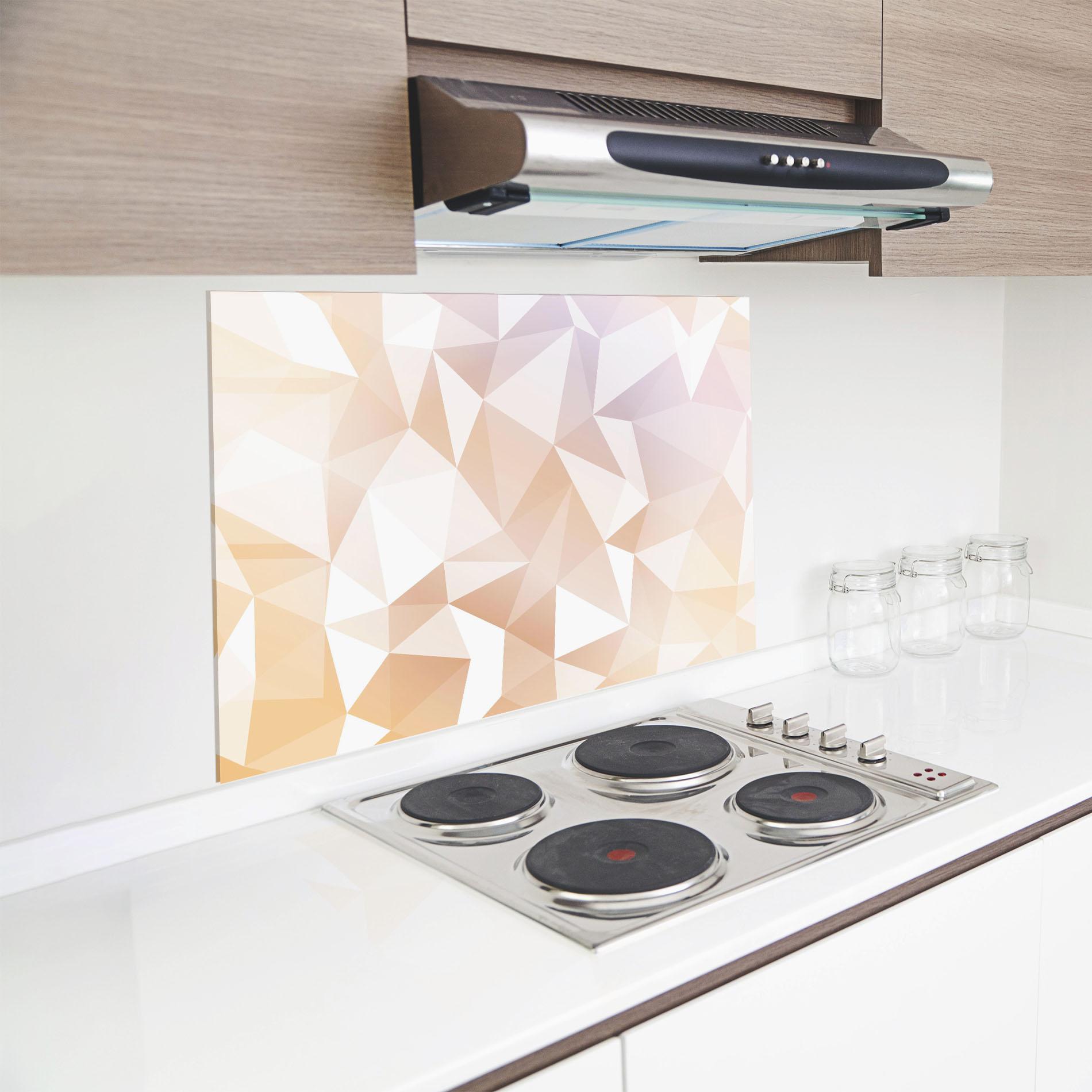 Стъклен панел за кухня Light Pink Triangle mockup 8