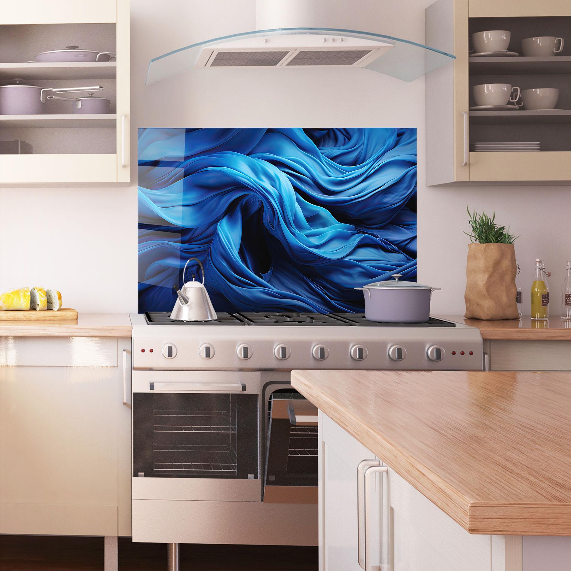 Стъклен панел за кухня Floating Blue mockup 1