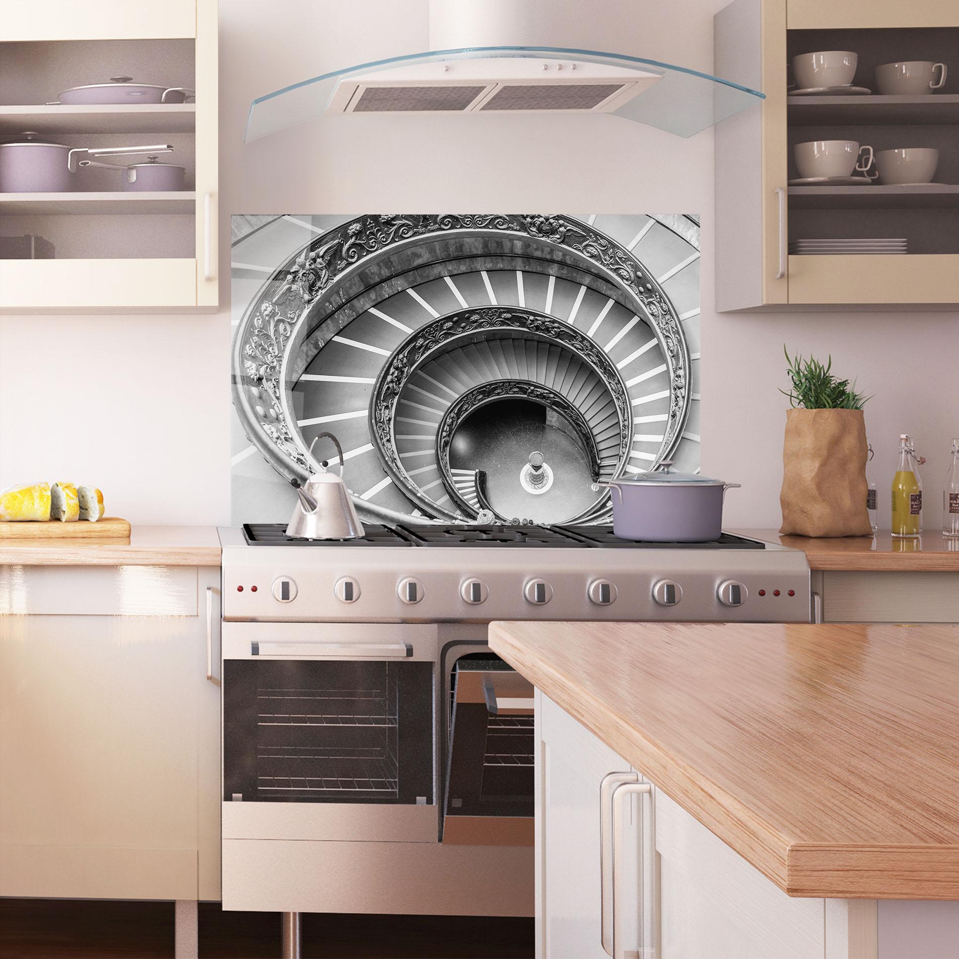 Стъклен панел за кухня Grey Spiral mockup 1