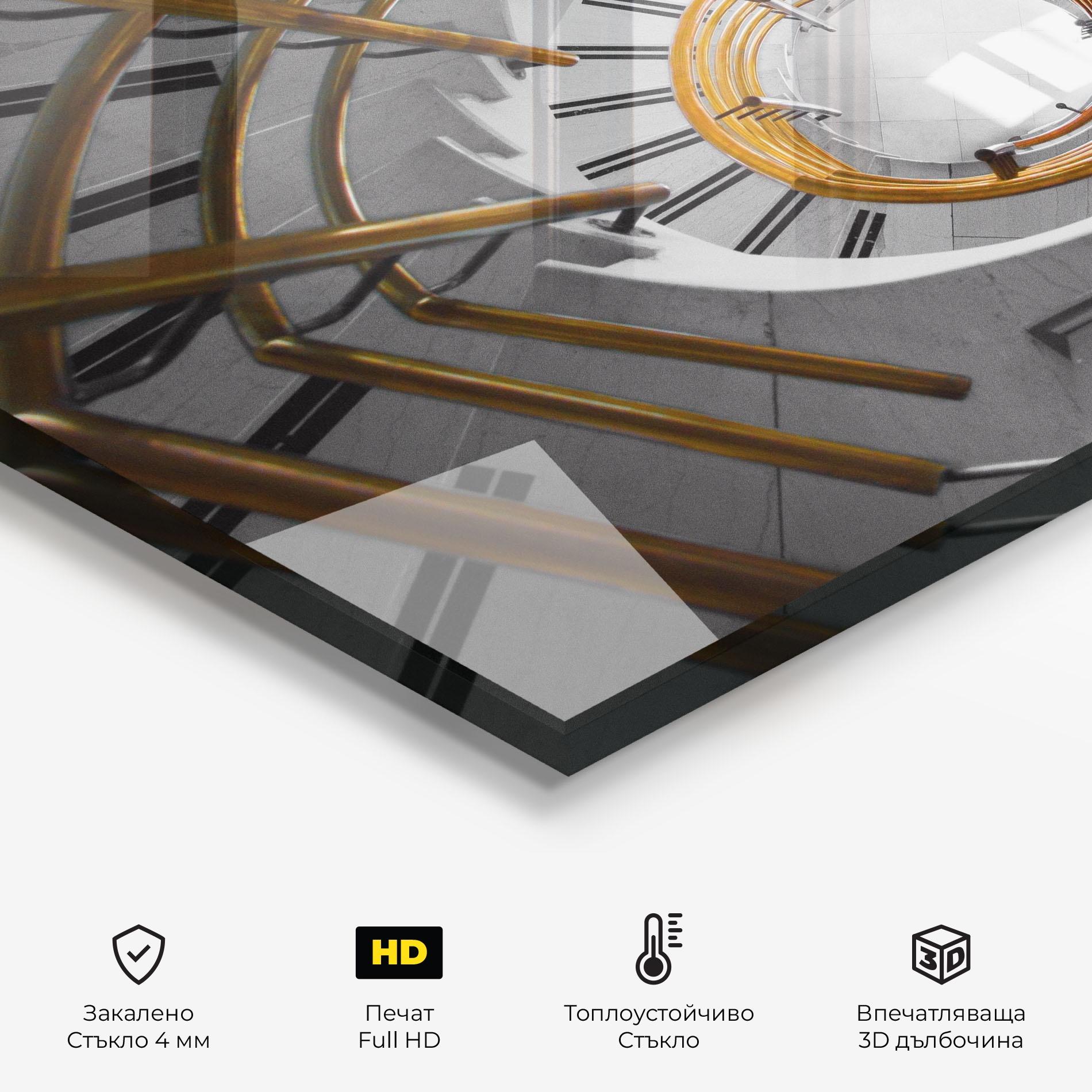 Стъклен панел за кухня Gold Bar Stairs mockup 2