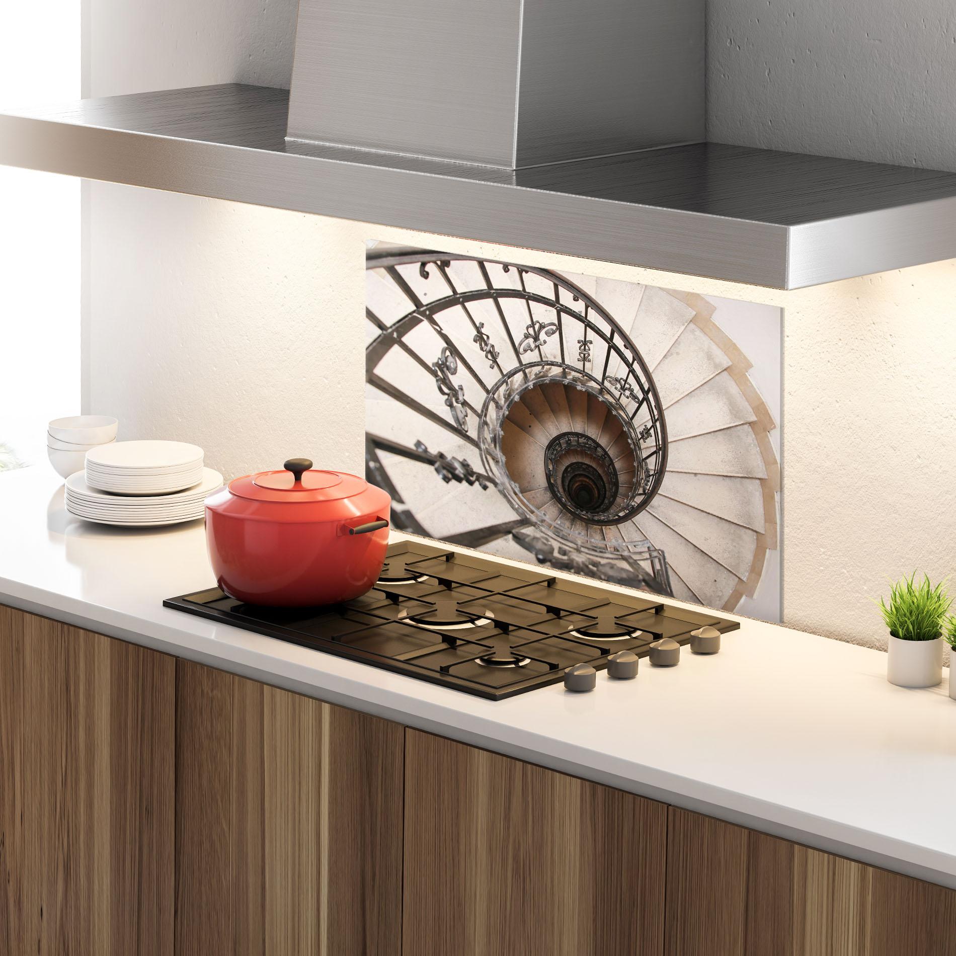 Стъклен панел за кухня Old House Stairs mockup 4