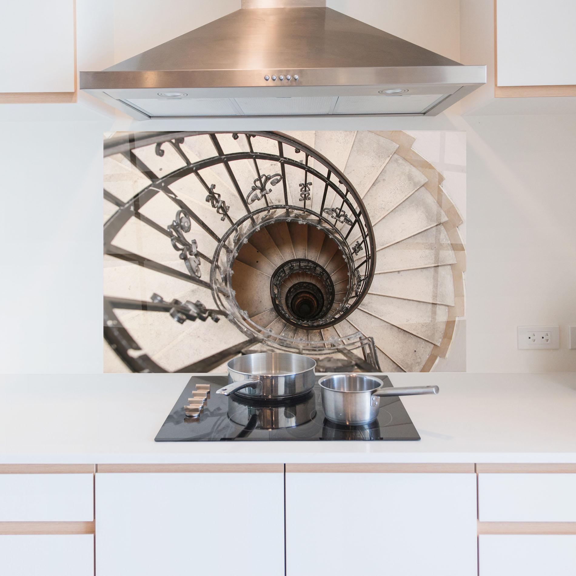 Стъклен панел за кухня Old House Stairs mockup 5