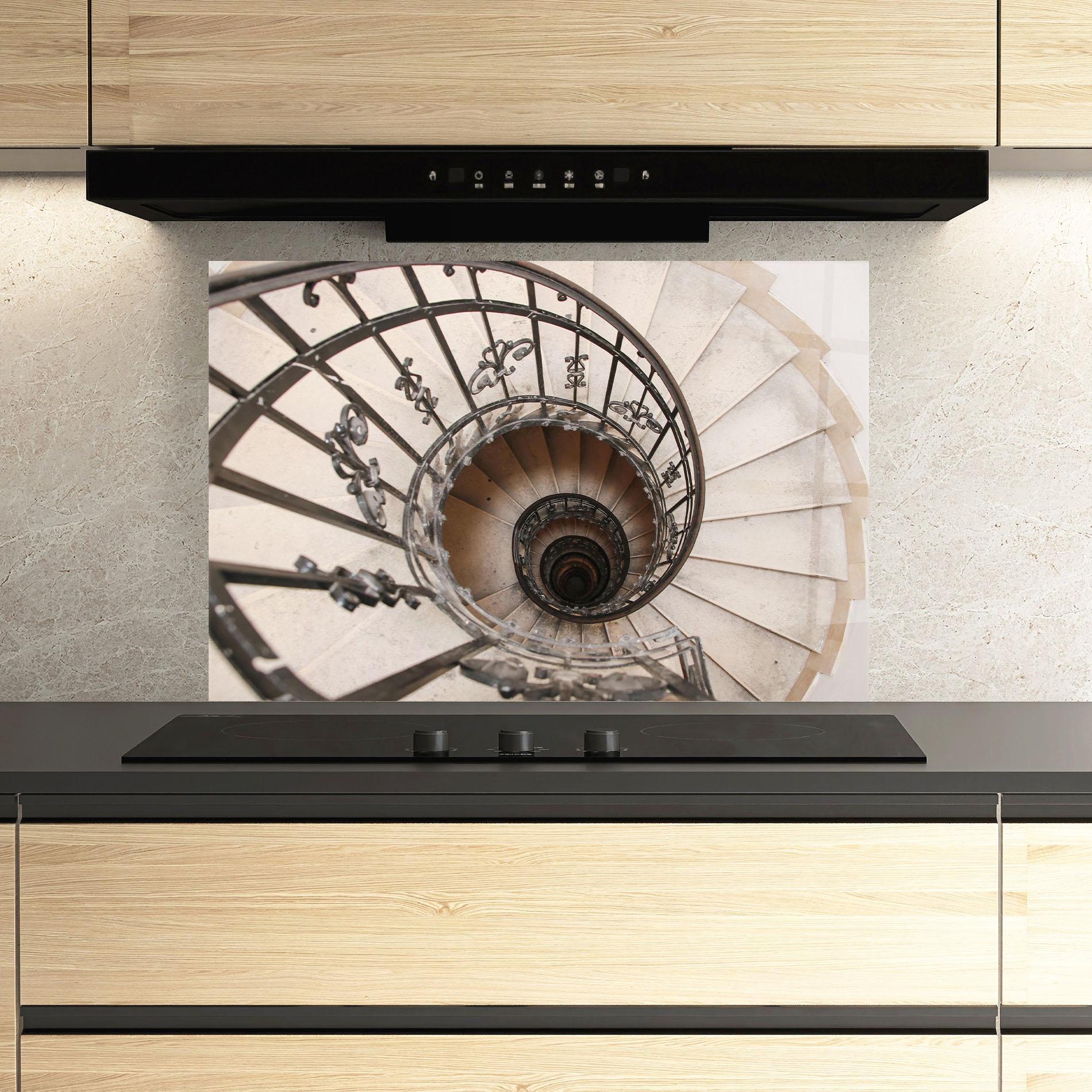 Стъклен панел за кухня Old House Stairs mockup 3