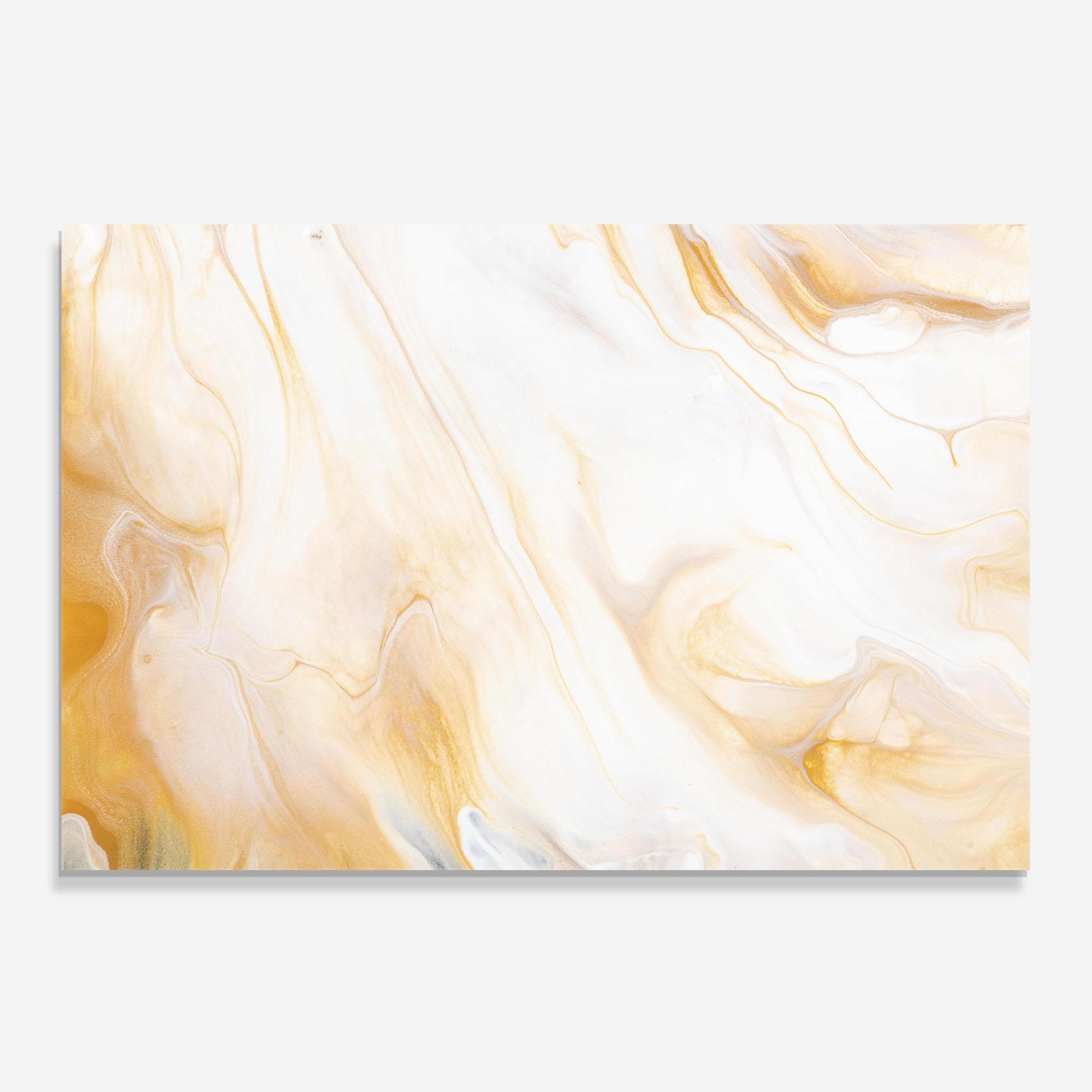Стъклен панел за кухня White Yellow Marble mockup 0
