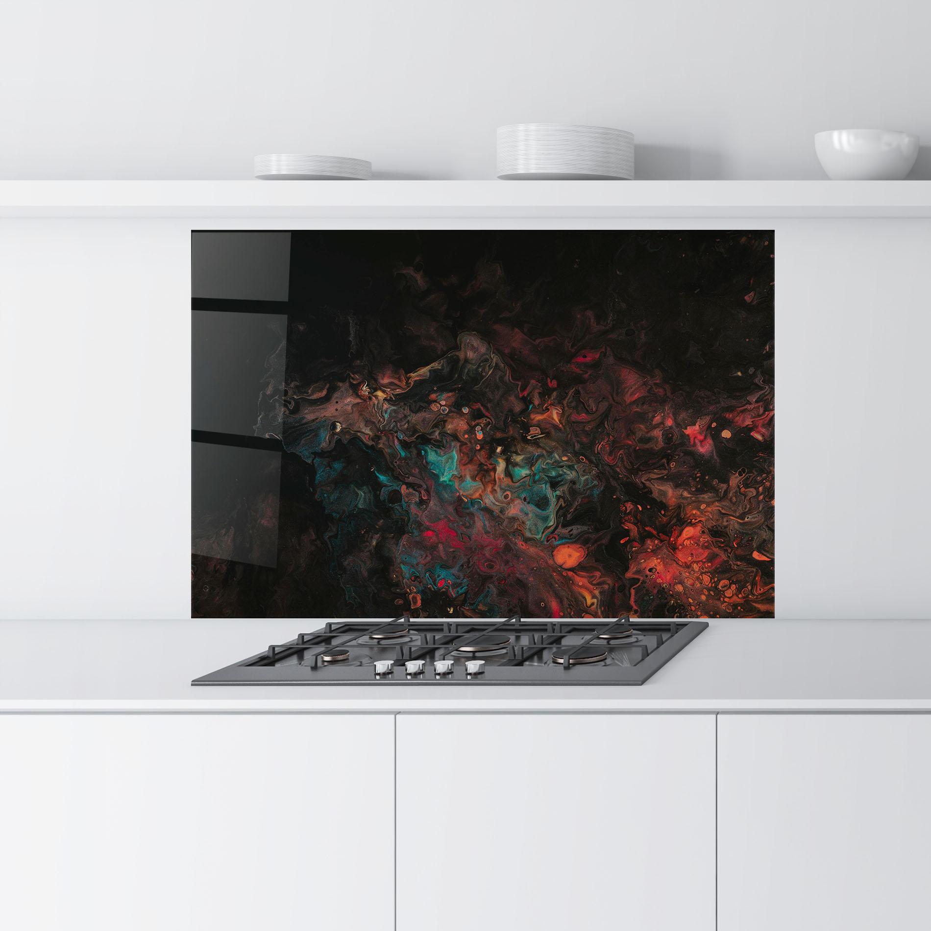 Стъклен панел за кухня Dark Abstract mockup 9
