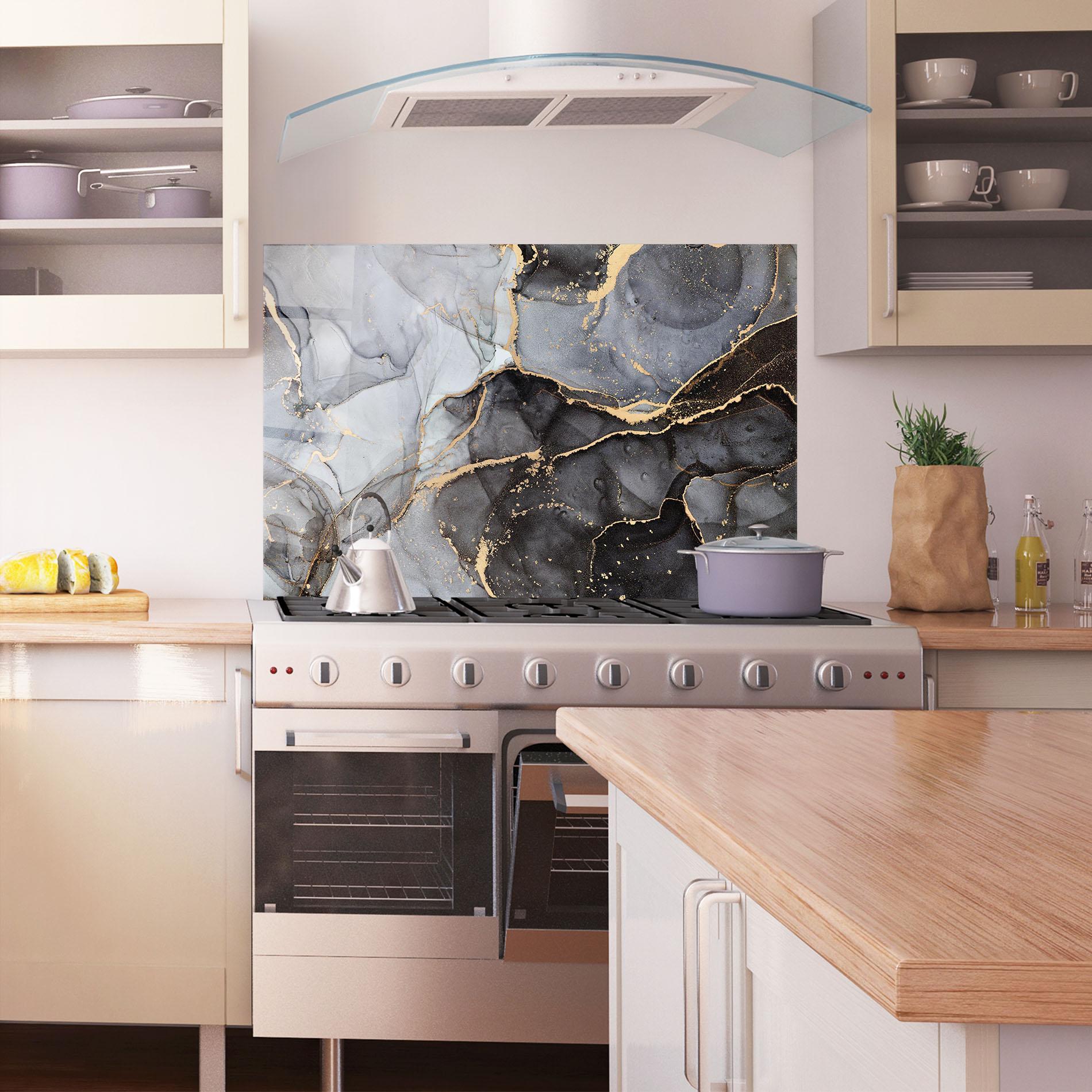 Стъклен панел за кухня Abstract Marble mockup 1