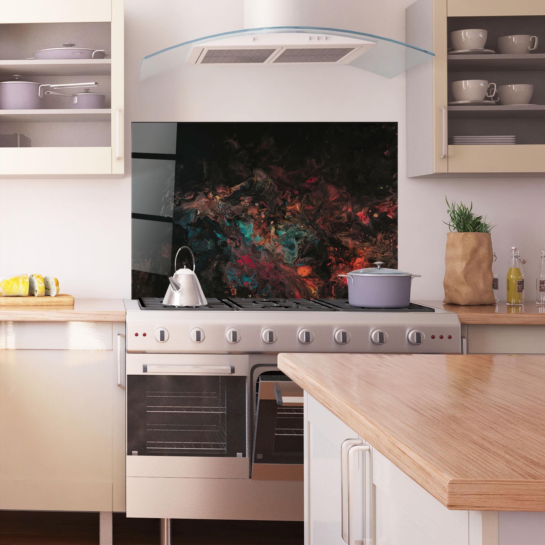 Стъклен панел за кухня Dark Abstract mockup 1