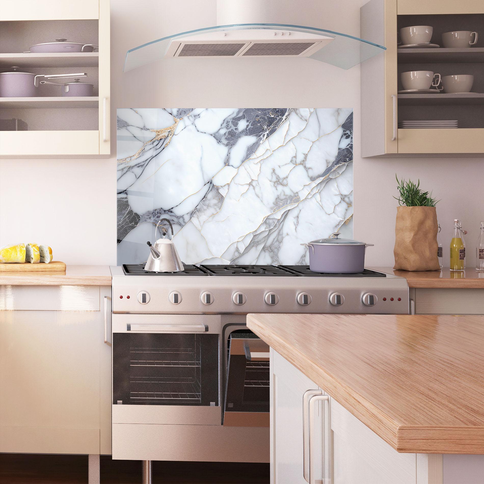 Стъклен панел за кухня Marble Glass mockup 1