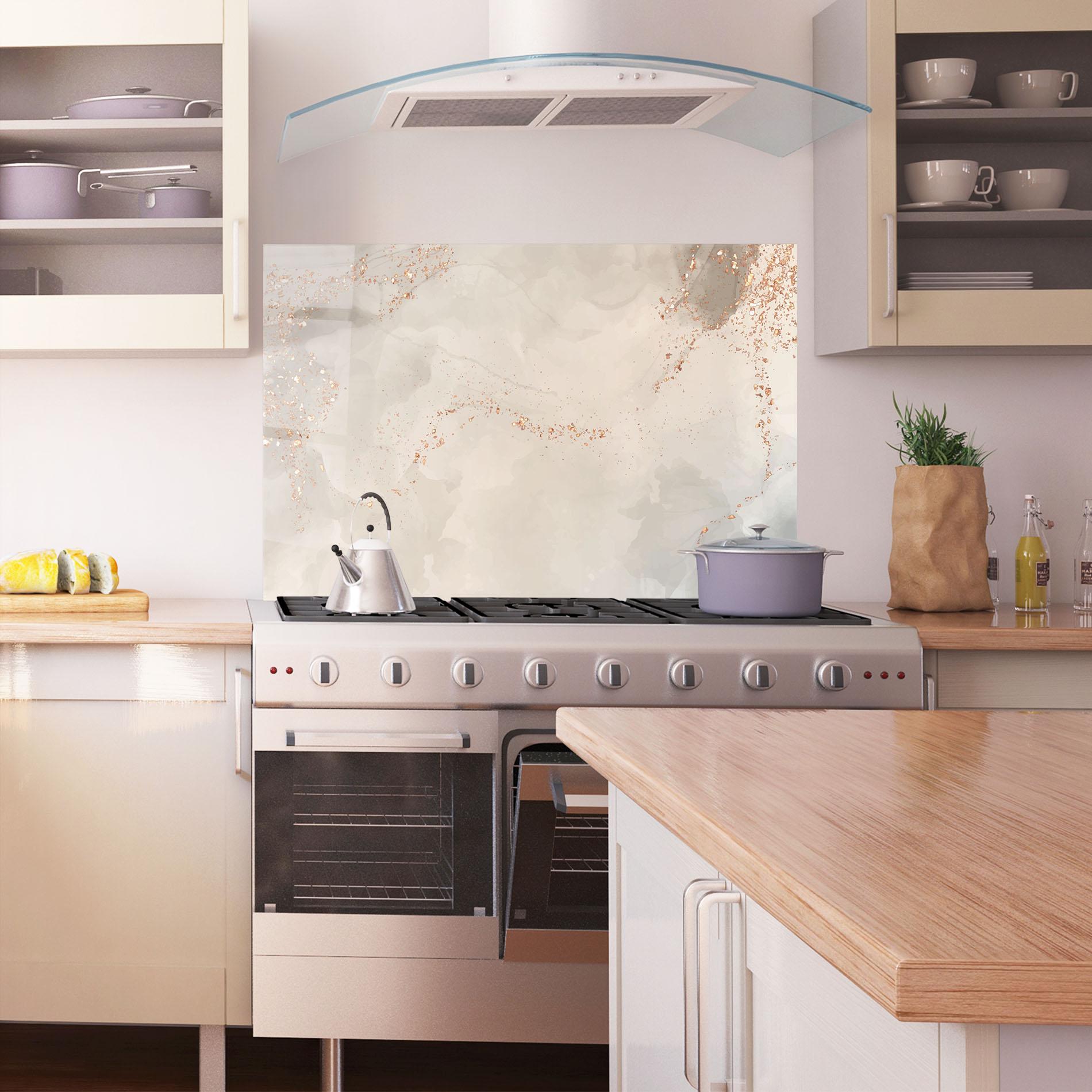 Стъклен панел за кухня Pink Grey Marble 01 mockup 1