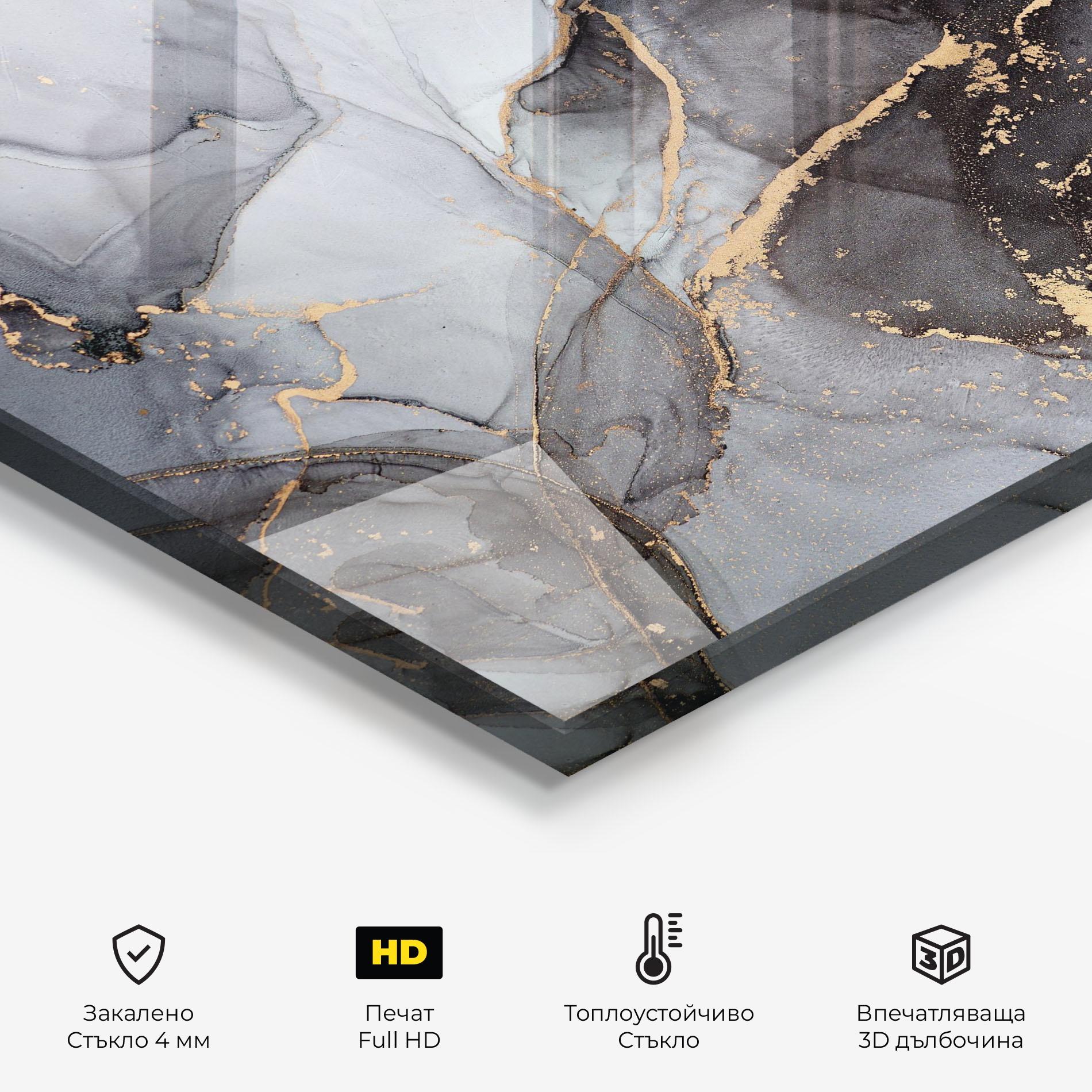 Стъклен панел за кухня Abstract Marble mockup 2