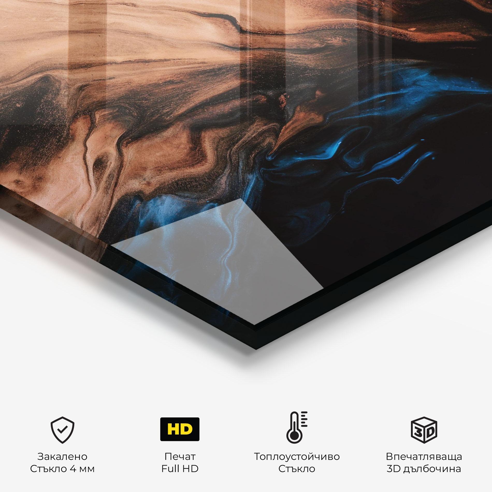 Стъклен панел за кухня Dark Flame Abstract mockup 2
